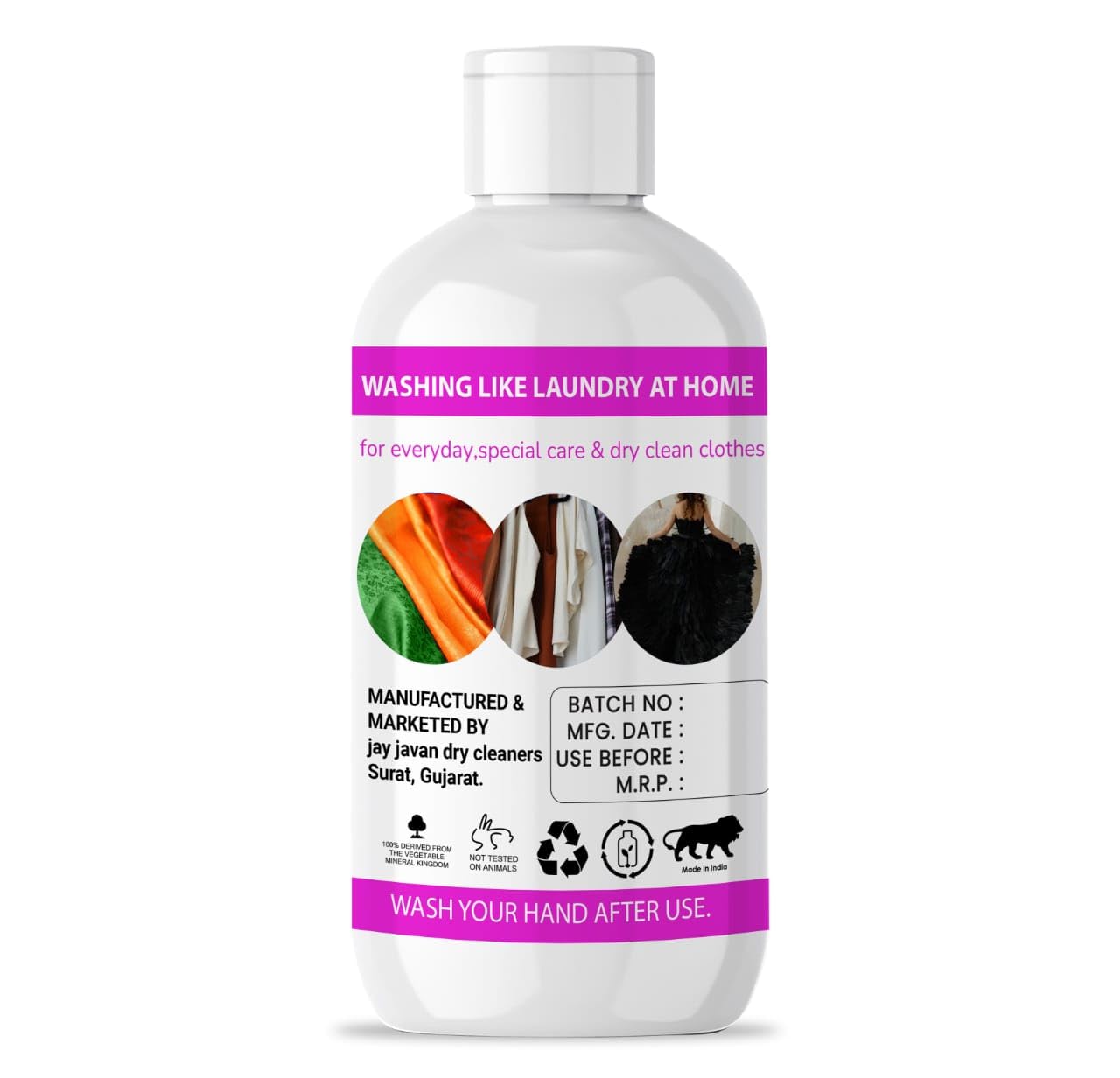 WASSEN Liquid Laundry Detergent for Delicate Fabrics - Gentle on Silk, Wool, Saree & Traditional Clothes - Hand & Machine Wash Safe (250ml) - Perfect for Silk Care, Wool Garments & Ethnic Wear