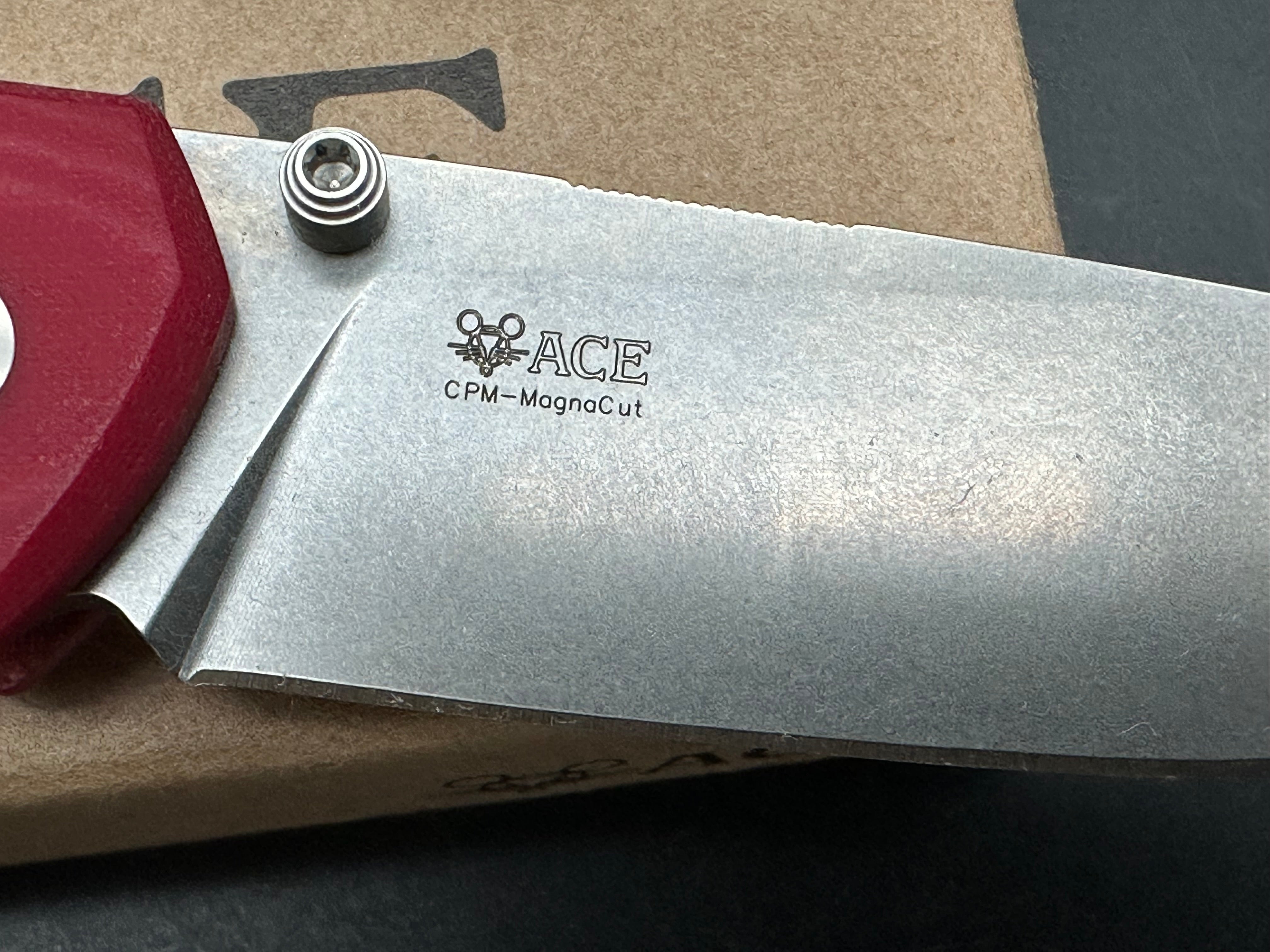 Giant ACE IONA V2 Folding Knife - Red Linen Micarta Handle with MagnaCut Blade | EDC, Outdoor Survival, Camping & Everyday Carry