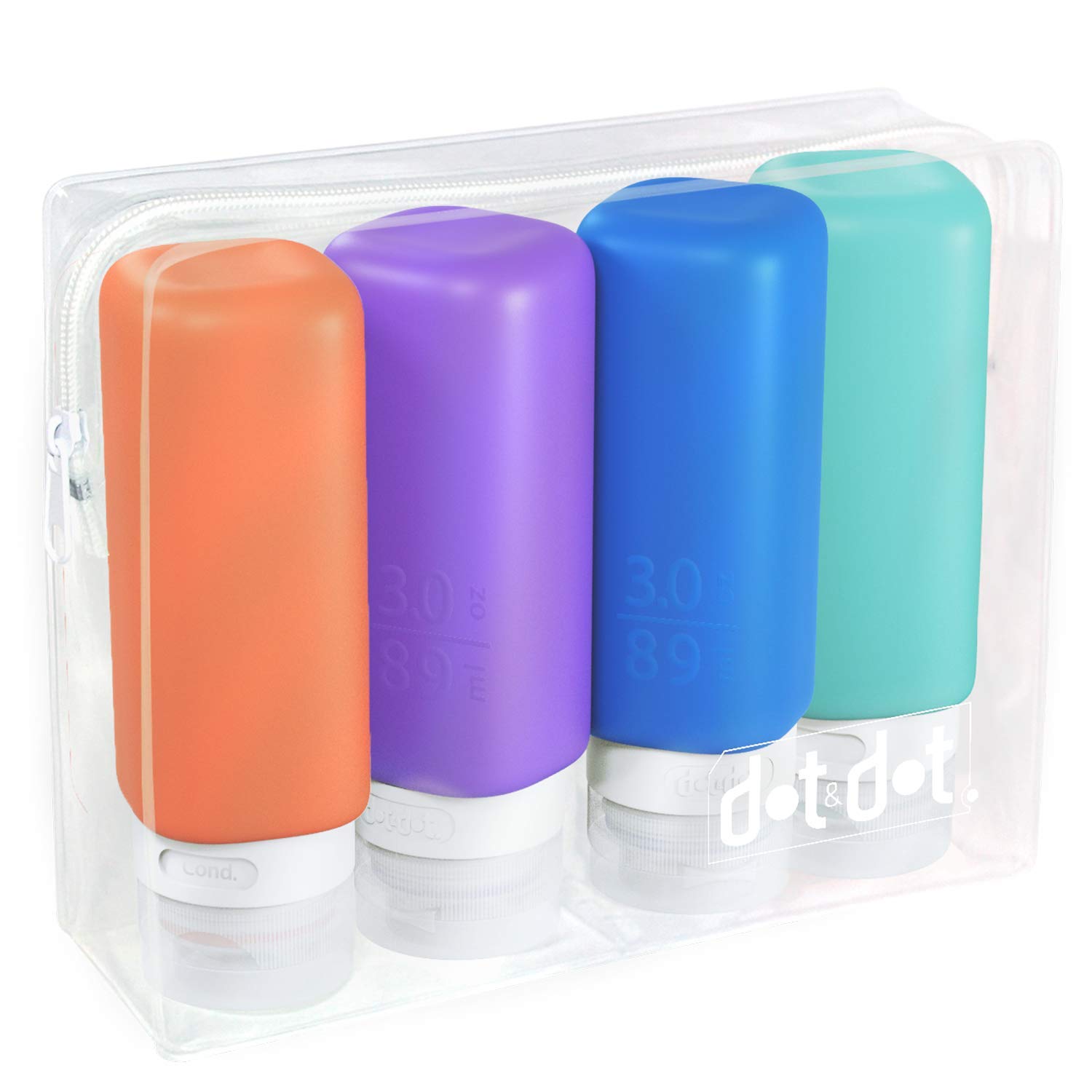 Leak Proof Refillable Silicone Travel Bottles (3oz) - TSA Approved Squeeze Bottles for Toiletries & Cosmetics - Perfect for Air Travel, Gym, Camping & Vacation Essentials