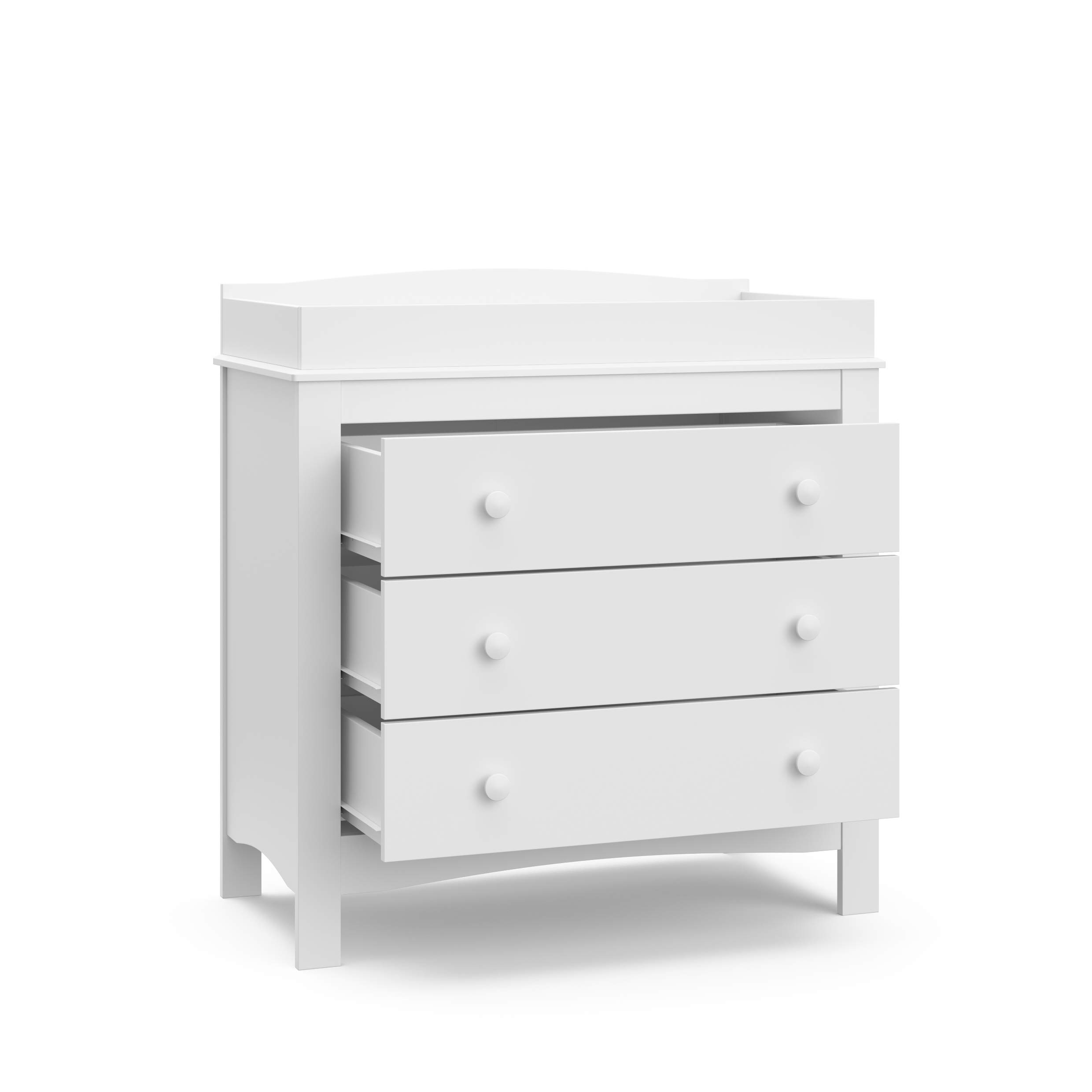 Graco Noah 3-Drawer Baby Dresser with Changing Table Topper - White Nursery Furniture, GREENGUARD Gold Certified 3-Drawer Chest for Baby Clothes & Essentials | Perfect for Nursery Organization & Diaper Changing Station