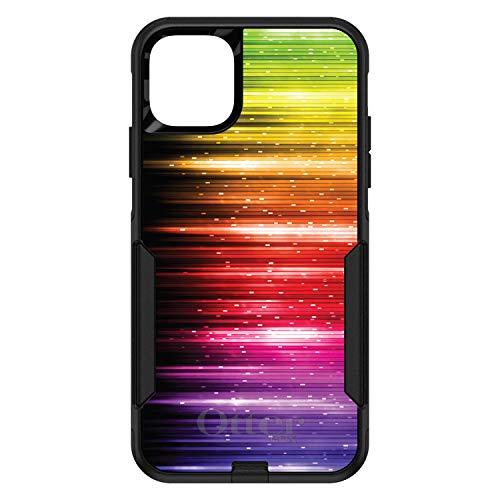 Rainbow Light Glowing Lines On Black Case