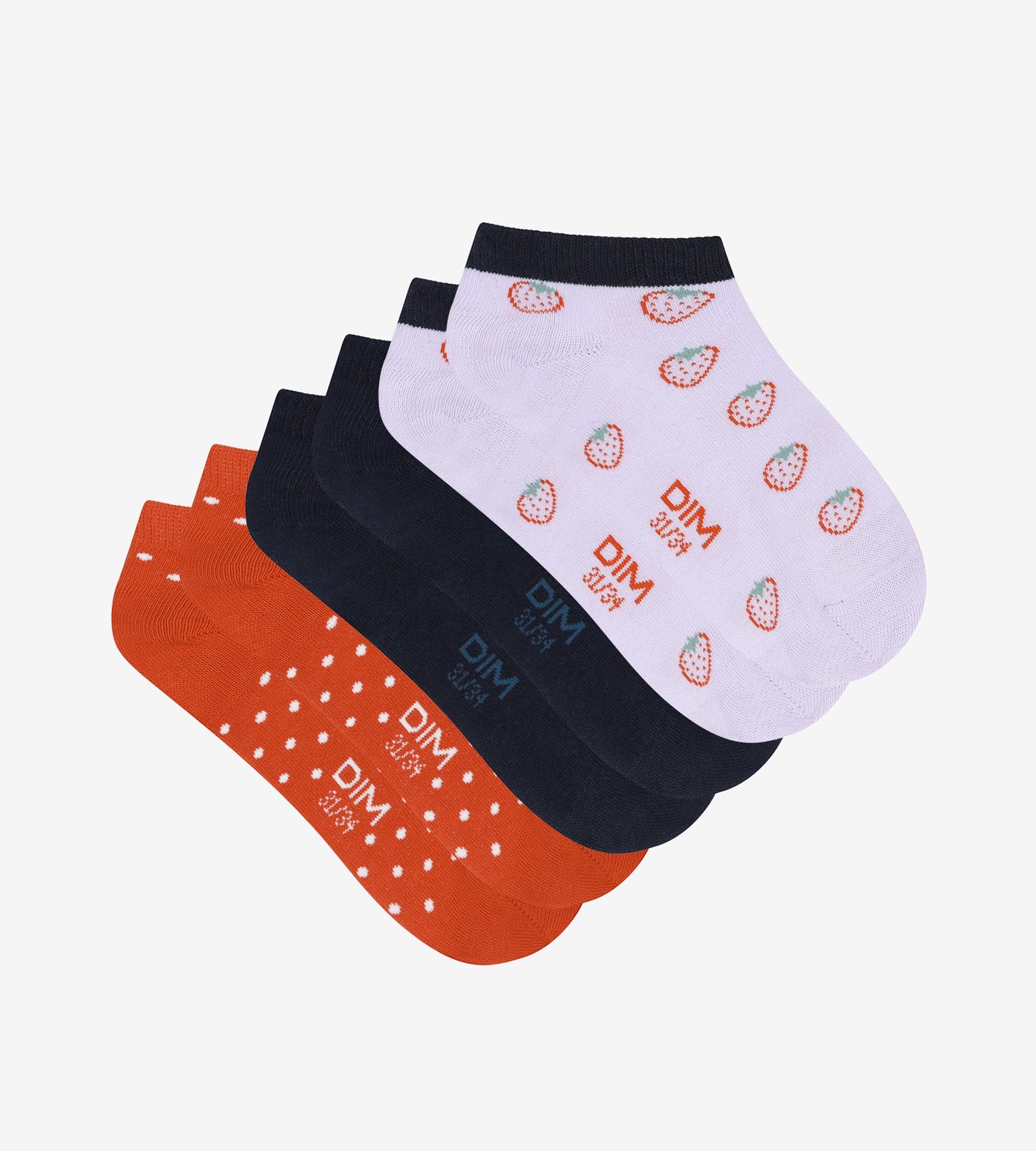 3 Pairs Kids Socks with Strawberry Print - Soft Cotton Lila Socks for Boys & Girls - Perfect for School, Play & Everyday Wear