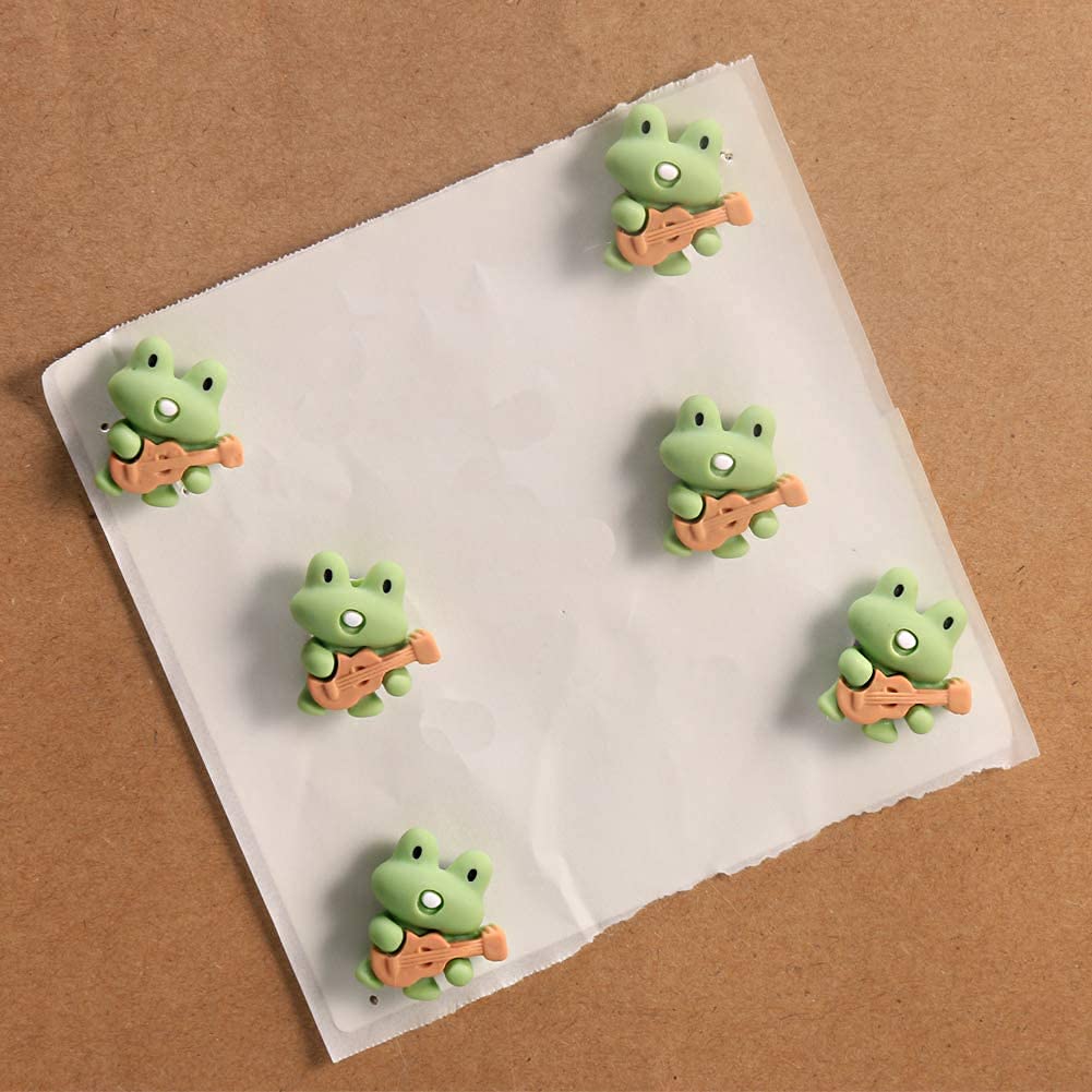 20PCS Cute Cartoon Green Guitar Frog Push Pins - Fun Animal Thumb Tacks for Cork Boards, Whiteboards, Bulletin Boards, Photo Walls & Maps - Perfect for Home Office, Classroom Decor & DIY Projects