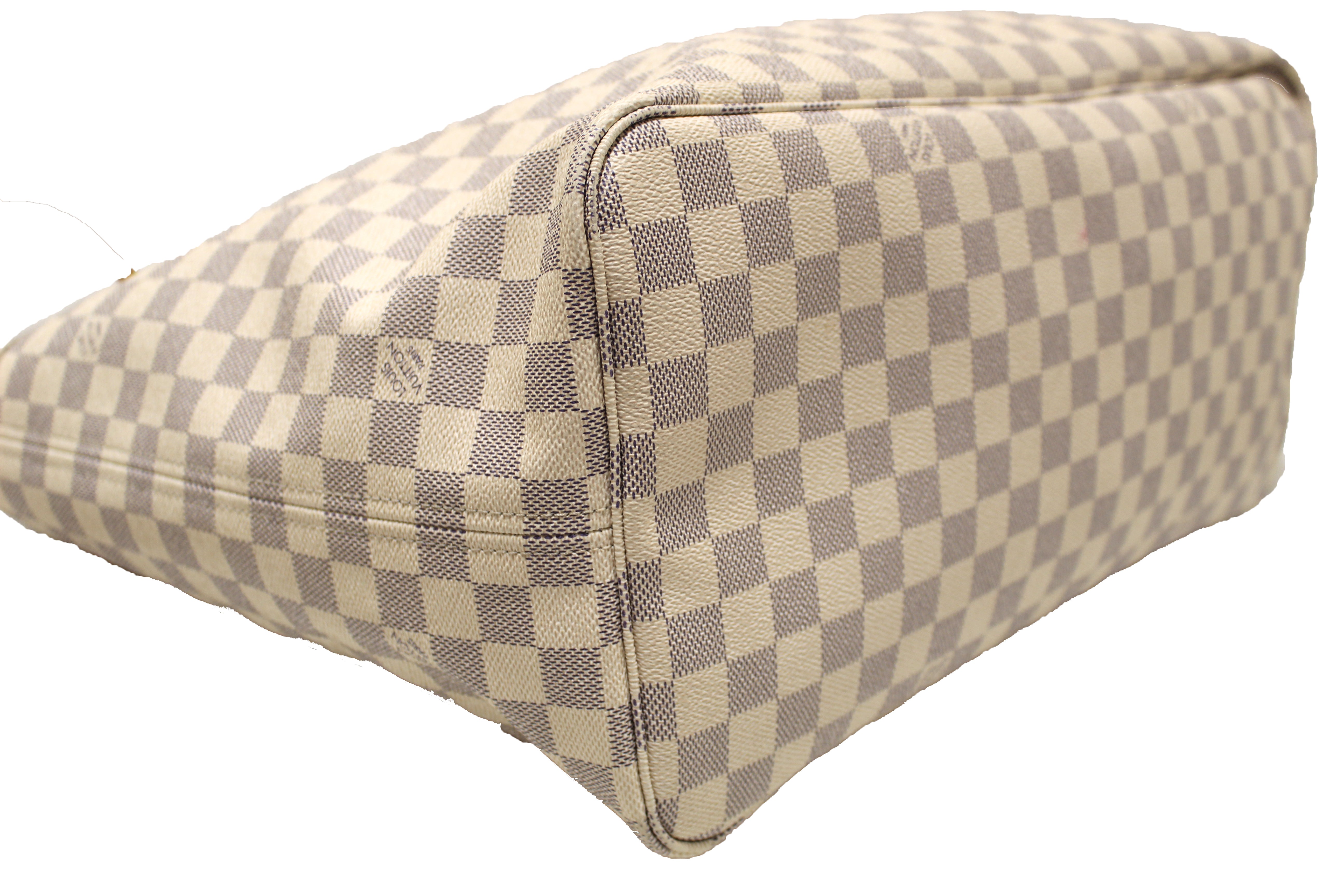 Authentic Louis Vuitton Damier Azur Neverfull GM Tote Bag - Luxury Designer Shoulder Handbag for Women, Perfect for Work, Travel & Everyday Use