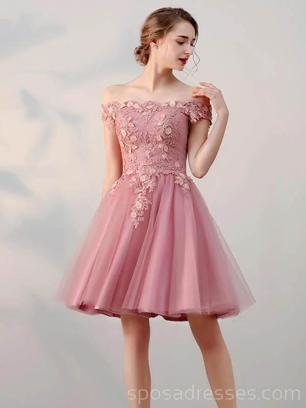 Elegant Off Shoulder Dusty Pink Homecoming Dress - Short Prom Dress for Women (Style CM742) | Perfect for Parties, Dances & Special Occasions