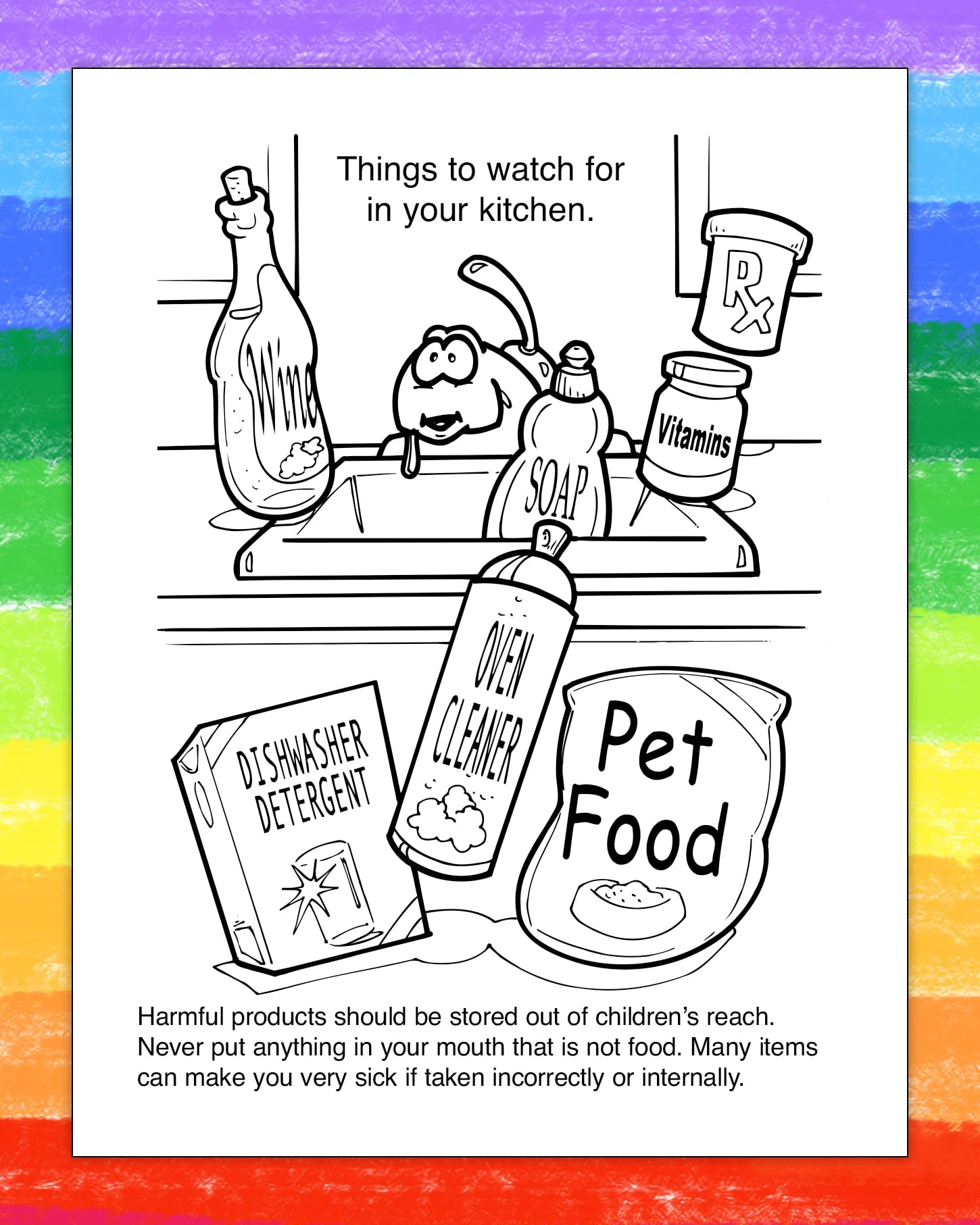 ZOCO Poison Prevention Safety Educational Coloring Books for Kids - 250 Bulk Pack (No Crayons) - Fun Games, Puzzles & Activities - Perfect for Schools, Daycares & Child Safety Programs
