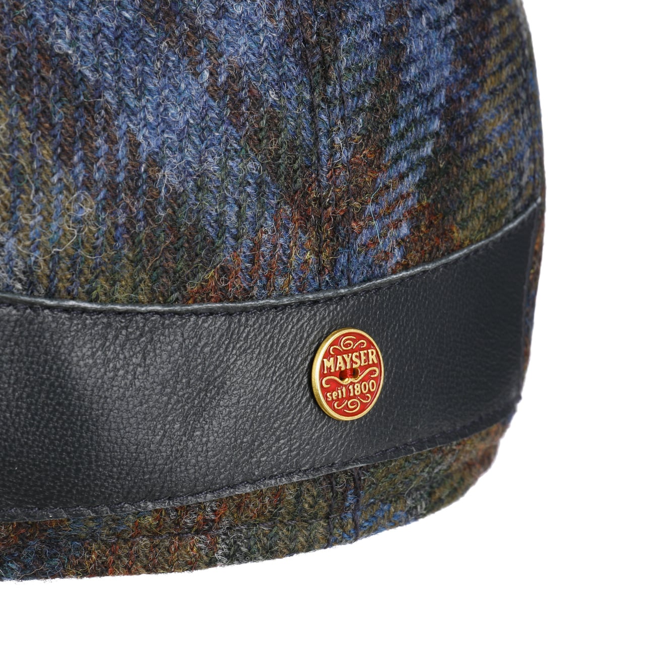 Lennart Check Shetland Flat Cap by Mayser - Classic Wool Men's Hat for Outdoor Activities & Casual Wear
