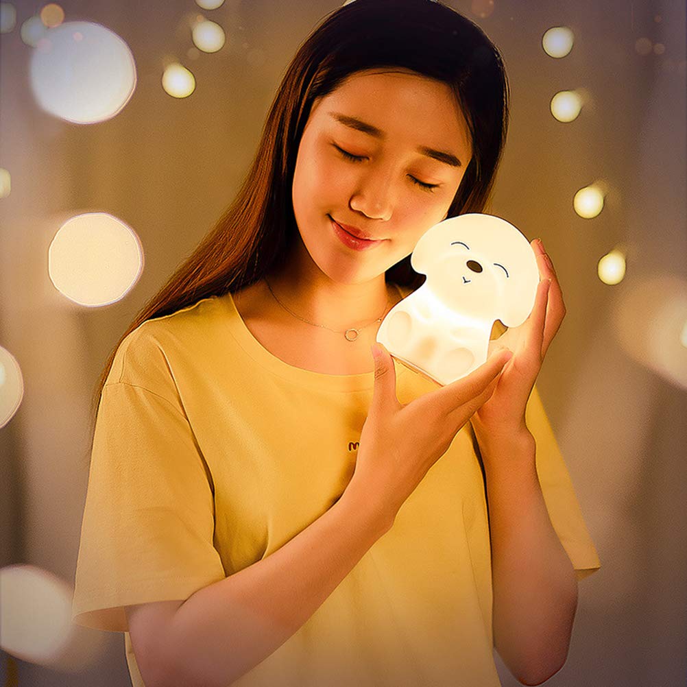 Uonlytech LED Night Light for Kids - Color Changing Puppy Night Light, Cute Animal Nursery Lamp, Cartoon Dog Light for Baby & Toddler - Perfect for Bedrooms, Nurseries, and Kids' Rooms (White)
