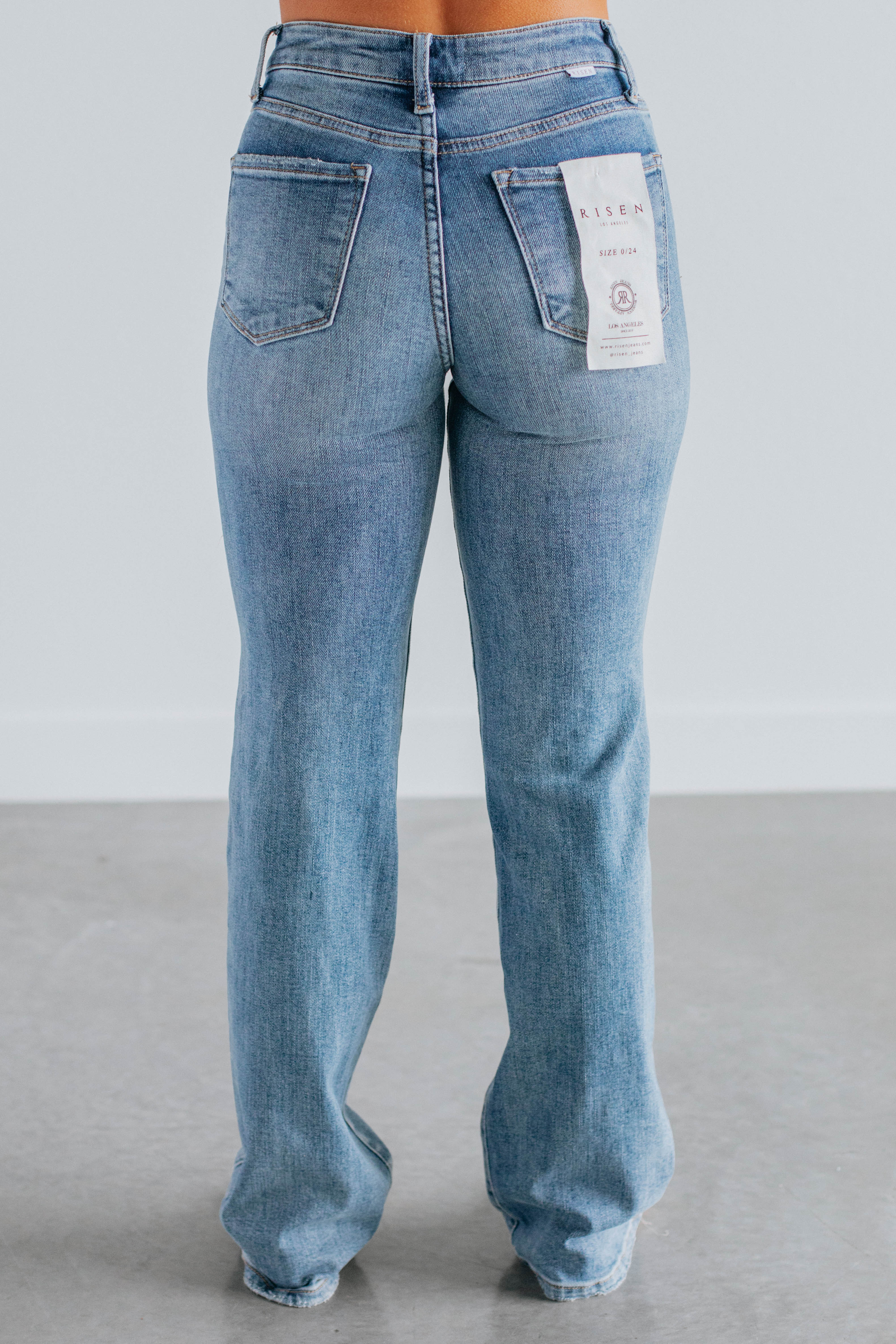 Calina Risen Jeans - Medium Wash Women's High Waist Stretch Denim Pants | Perfect for Casual Wear, Office & Date Nights