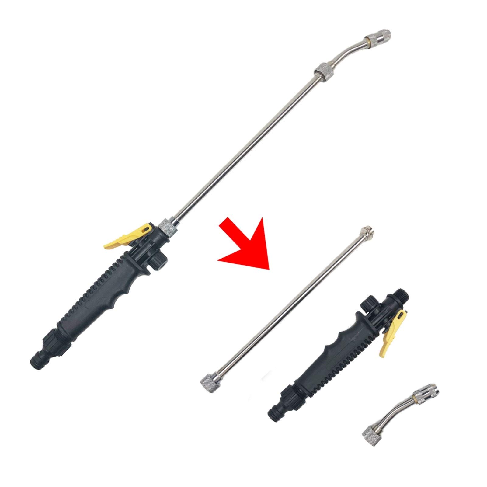 **High Pressure Power Washer Garden Water Gun - Xiaohu Lawn Sprinkler Hydro Jet Hose Nozzle with Foam Pot for Car Wash, Cleaning, and Outdoor Watering (56CM, Foam Pot Included) - Perfect for Gardening, Car Detailing & Patio Cleaning**