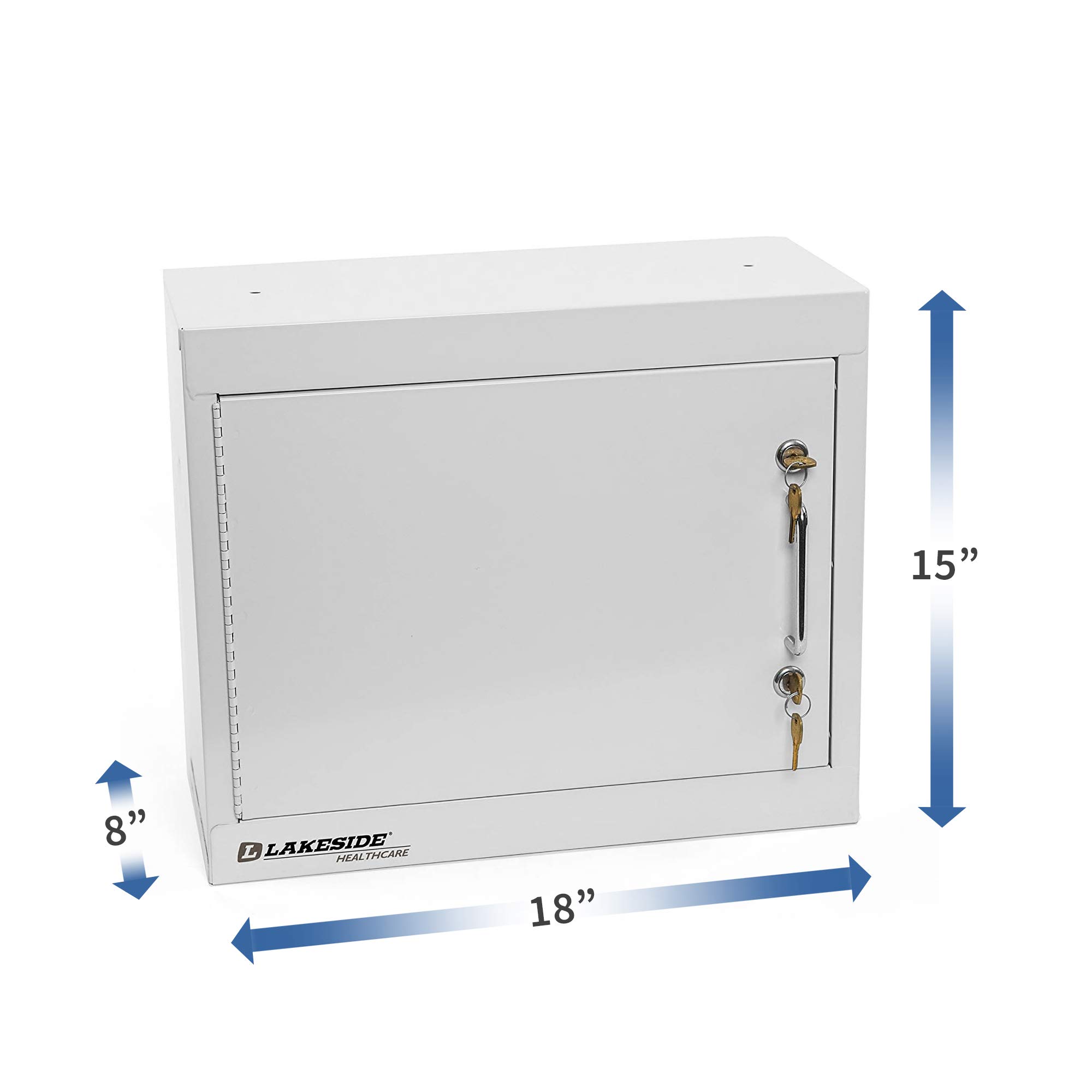 Lakeside Manufacturing LNC-1 Steel Narcotics Cabinet - Double Lock Security with 2 Adjustable Shelves, Beige (8