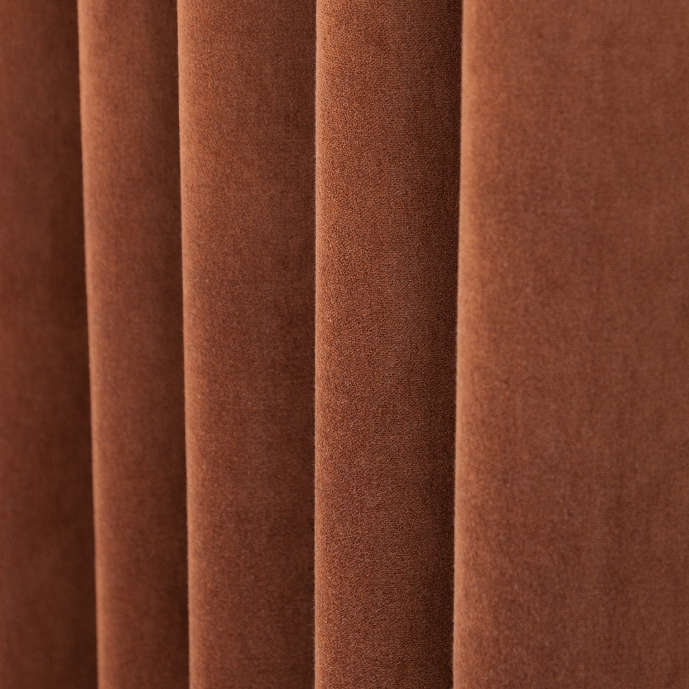 Luxury Mason Velvet Fabric in Cognac Brown - Premium Upholstery Material for Sofas, Chairs & Home Decor