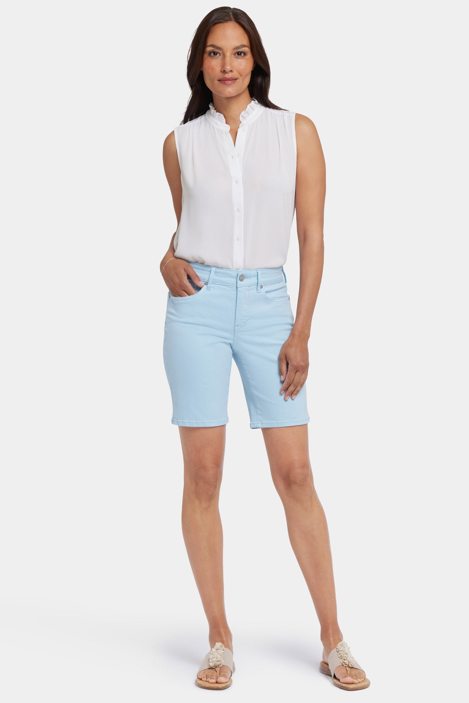 Ella Women's High Waisted Denim Shorts - Comfortable Stretch Jeans for Summer | Perfect for Beach, Pool, and Casual Outings