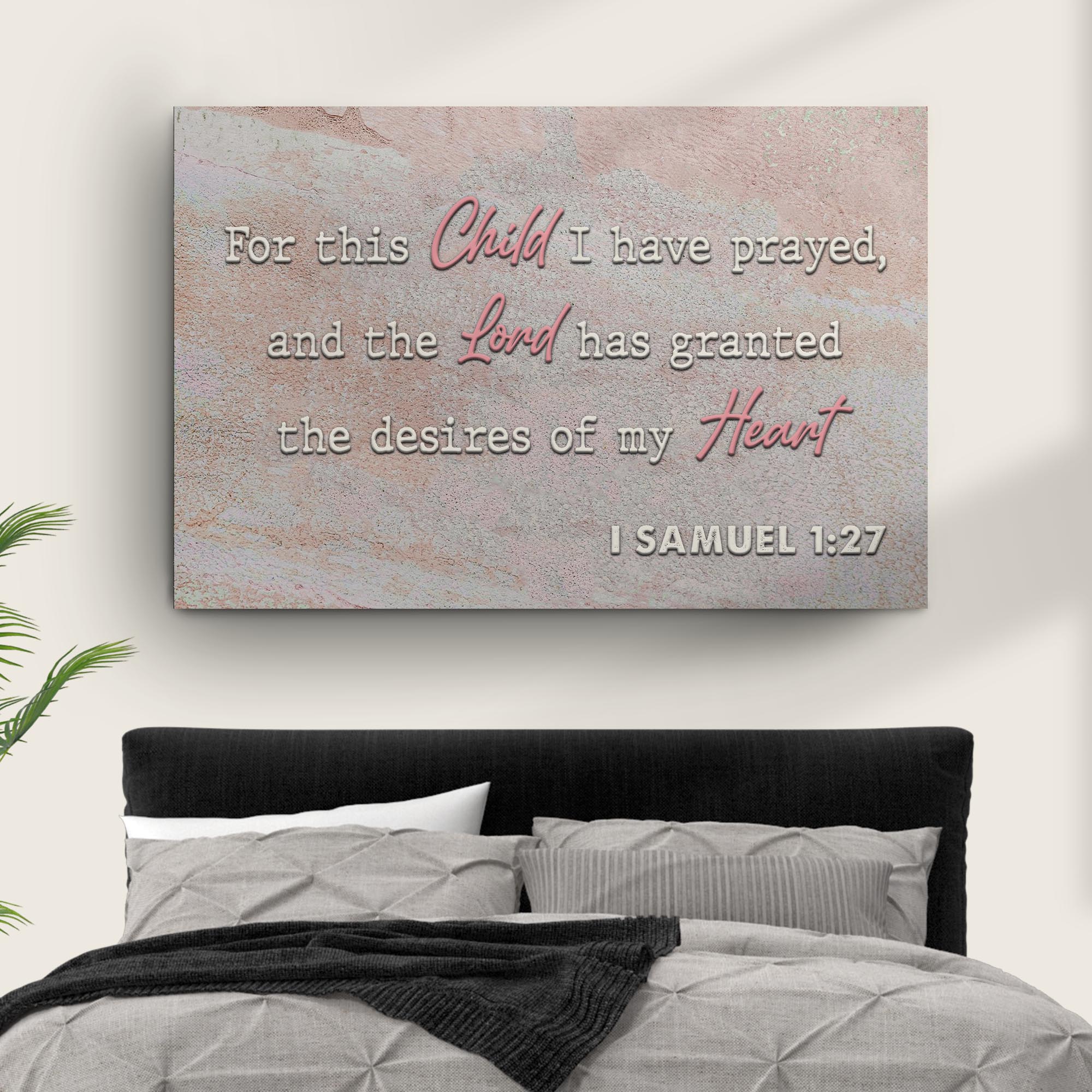 For This Child I Have Prayed Sign - 1 Samuel 1:27 Bible Verse Wall Decor - Perfect for Nursery, Baby Shower Gift & Christian Home Decor