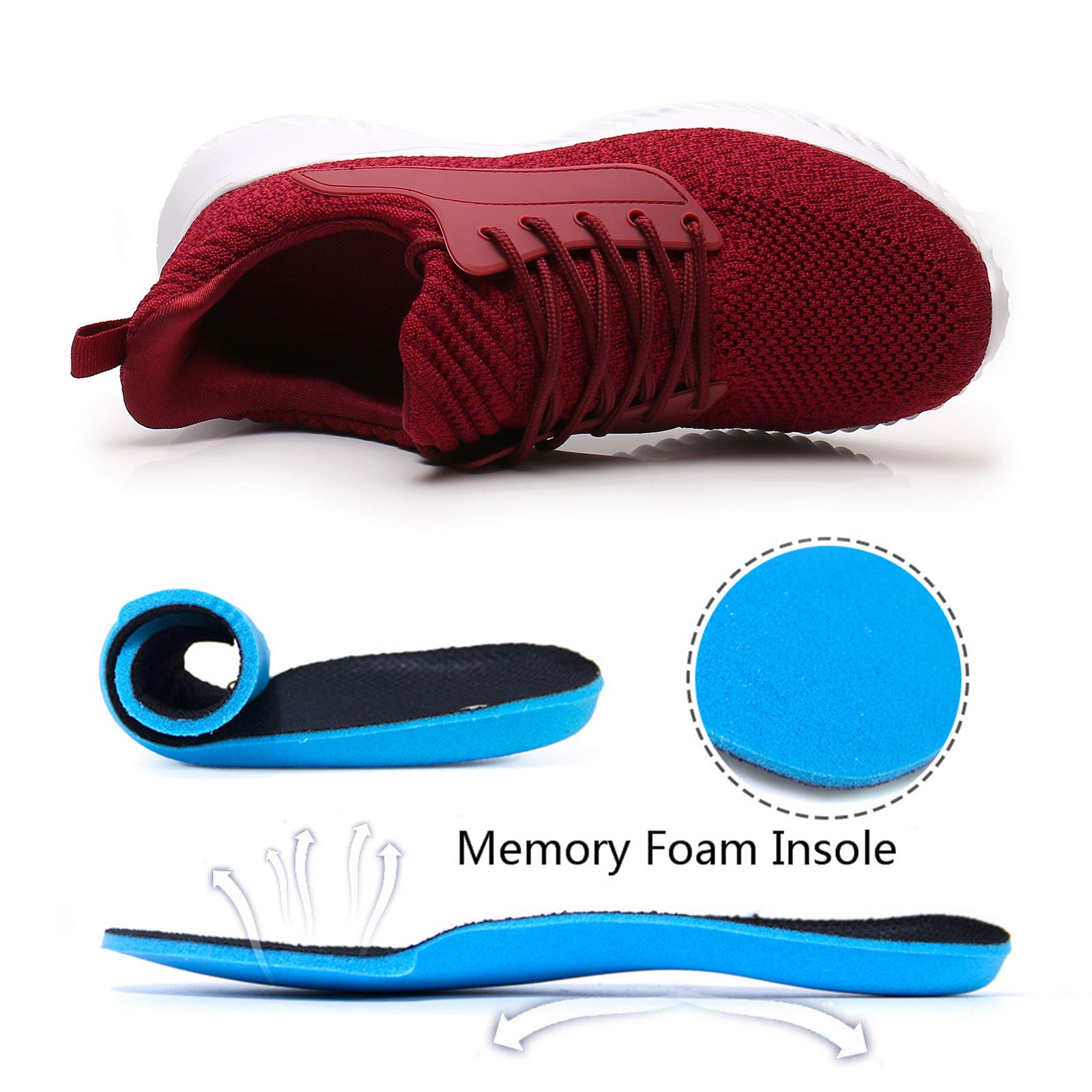 Akk Women's Slip-On Walking Shoes - Lightweight Memory Foam Tennis Sneakers for Running, Gym, Workout | Indoor & Outdoor Comfort Shoes for Women