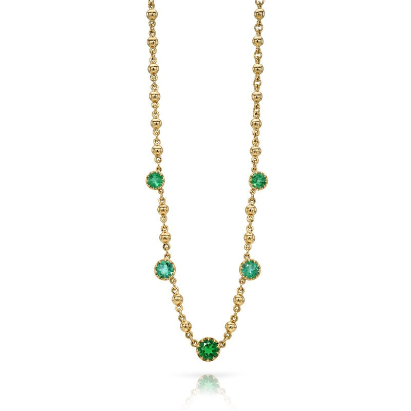 Emerald Necklace for Women - 5 Stone Single Pendant Rosalina Jewelry - Perfect for Weddings, Parties & Special Occasions