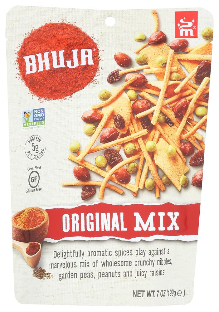 Bhuja Snacks Original Mix - Gluten Free Snacks, Vegan & Non-GMO, 7 oz Pack - Perfect for Parties, Hiking & Healthy On-the-Go Snacking