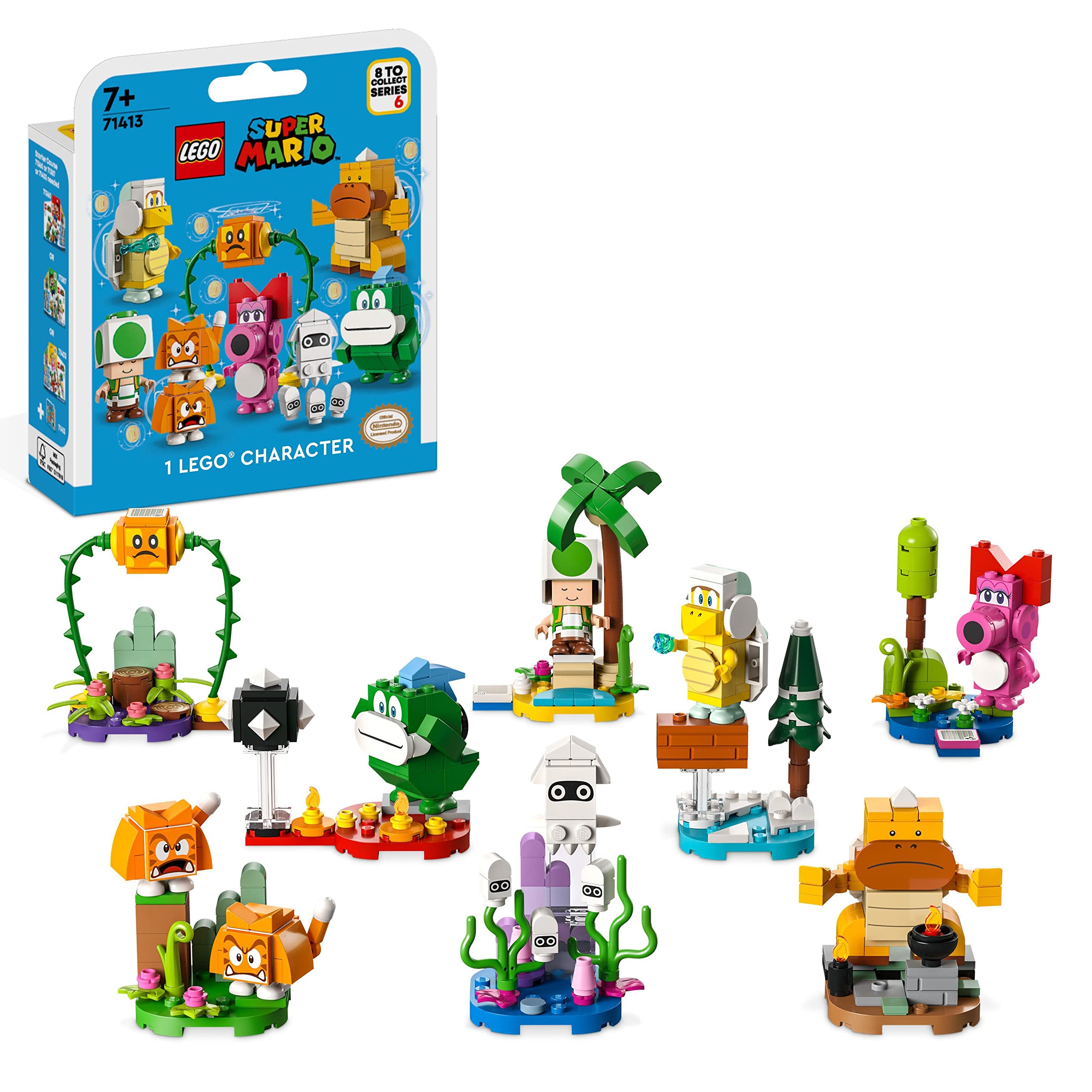 LEGO Super Mario 71413 Character Pack Series 6 - Collectible Mini Figures for Kids & Adults, Compatible with Starter Pack & Expansion Sets (Random 1 Figure) - Perfect for Gift Giving, Birthday Parties & Mario Fan Collections