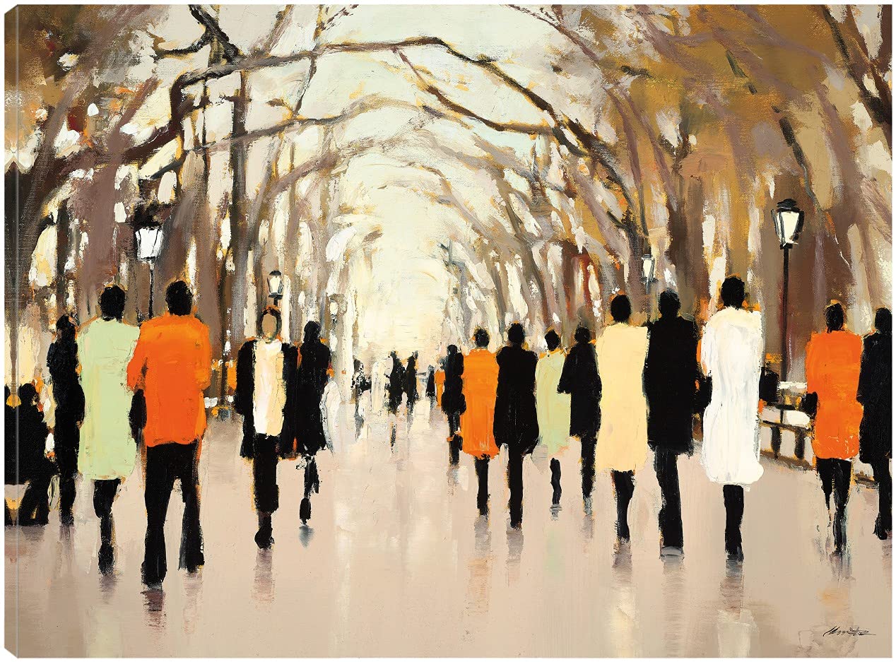 Lorraine Christie Fine Art Canvas Print - 'Poet Walk' Wall Decor for Living Room, Bedroom, Office & More - Ready to Hang 46x35 Inches - Perfect for Home, Office & Commercial Spaces