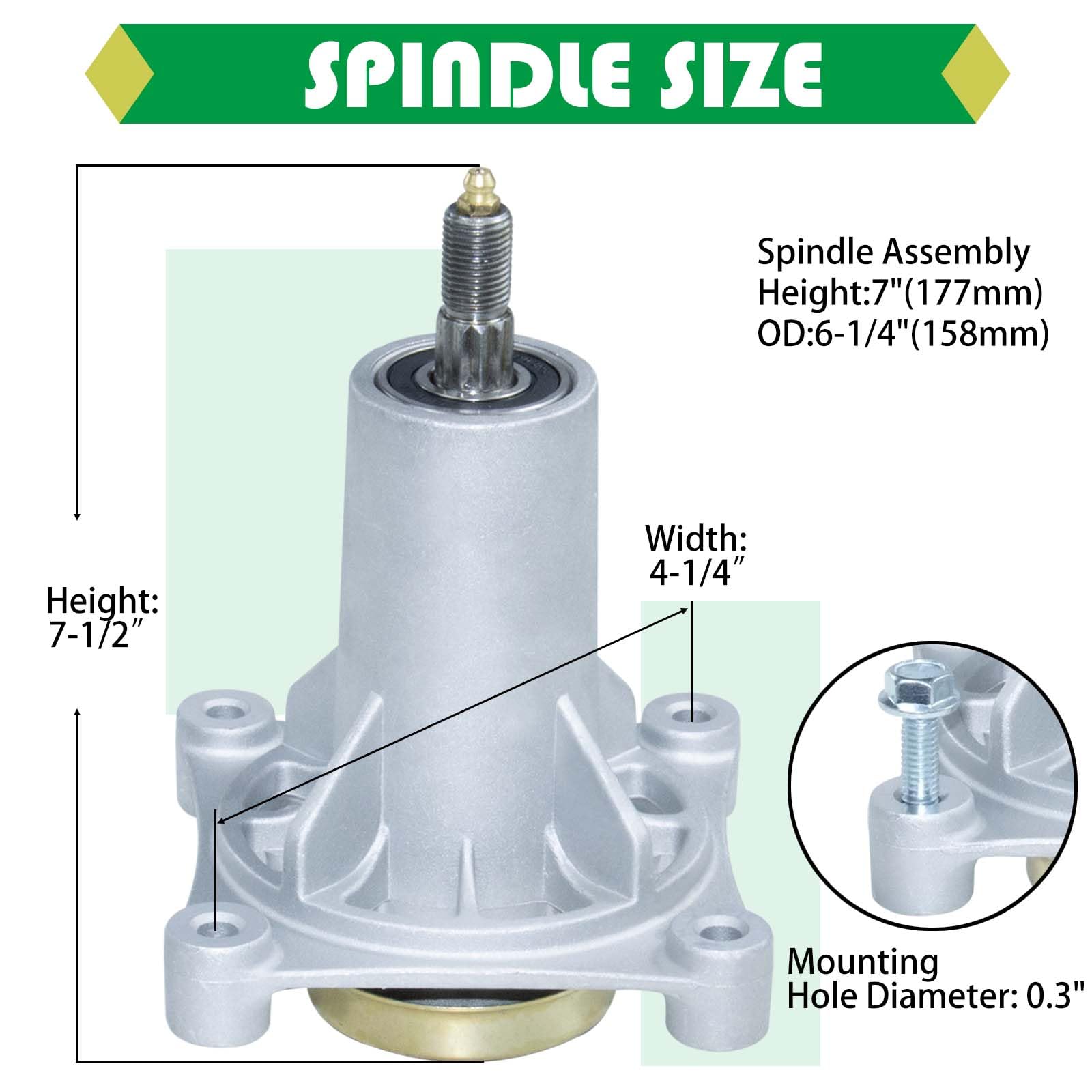 2 Pack Spindle Assembly with Pulley & Belt - Compatible with 587819701, 197473, 584453101, 192870, 187292, 532187281, 187281, 587253301, 192872, 587125401, 21546238 - Replacement for Lawn Mower & Tractor Parts - Perfect for DIY Repairs & Maintenance