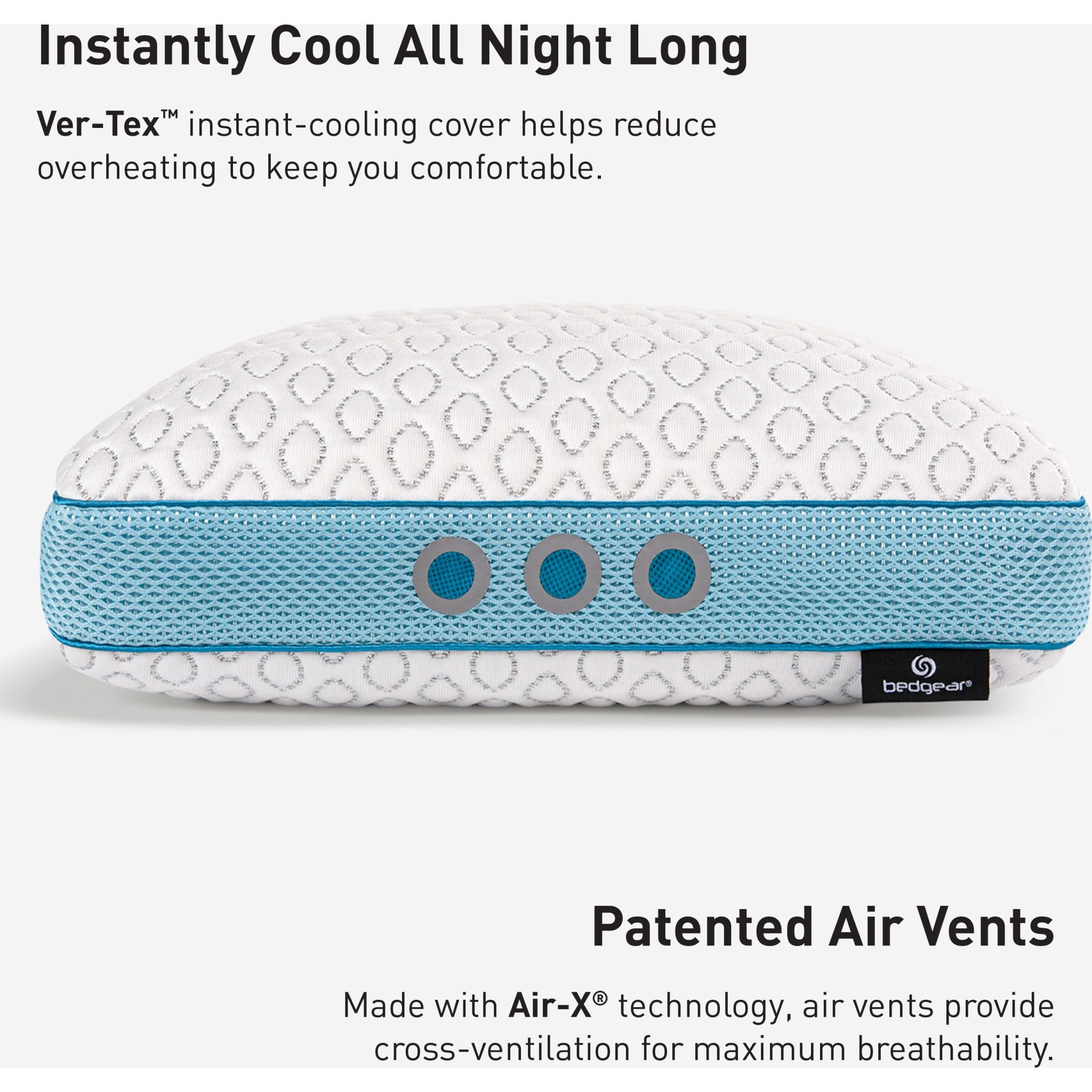 Bedgear Impulse Pillow - Cooling Memory Foam Pillow for Side, Back & Stomach Sleepers - Breathable & Supportive for Hot Sleepers - Perfect for Home, Travel & Guest Rooms