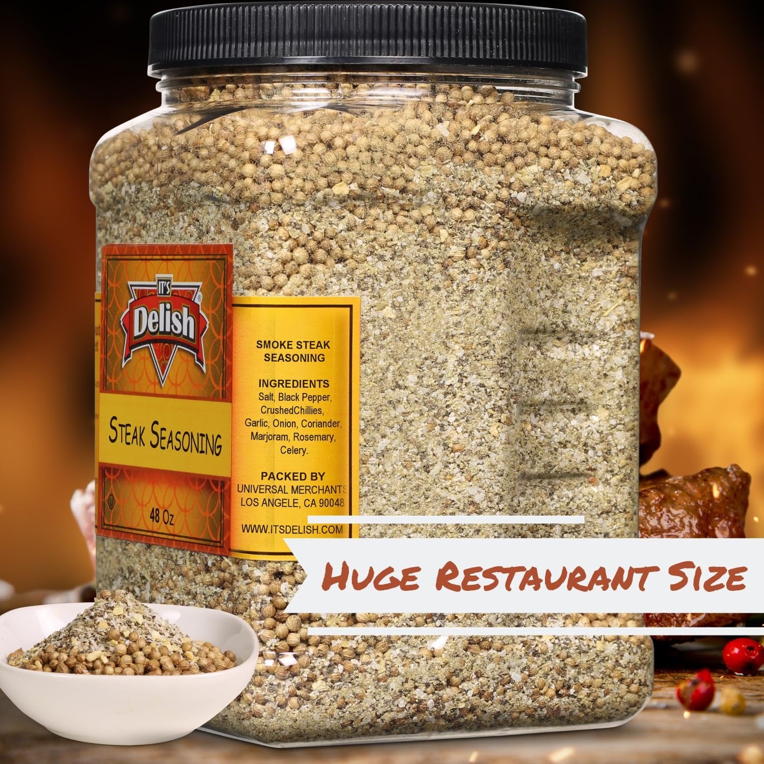 Premium Steak Seasoning - 48 OZ Jumbo Size Container for Grilling, BBQ & Cooking - All-Purpose Meat Rub for Beef, Pork & Chicken