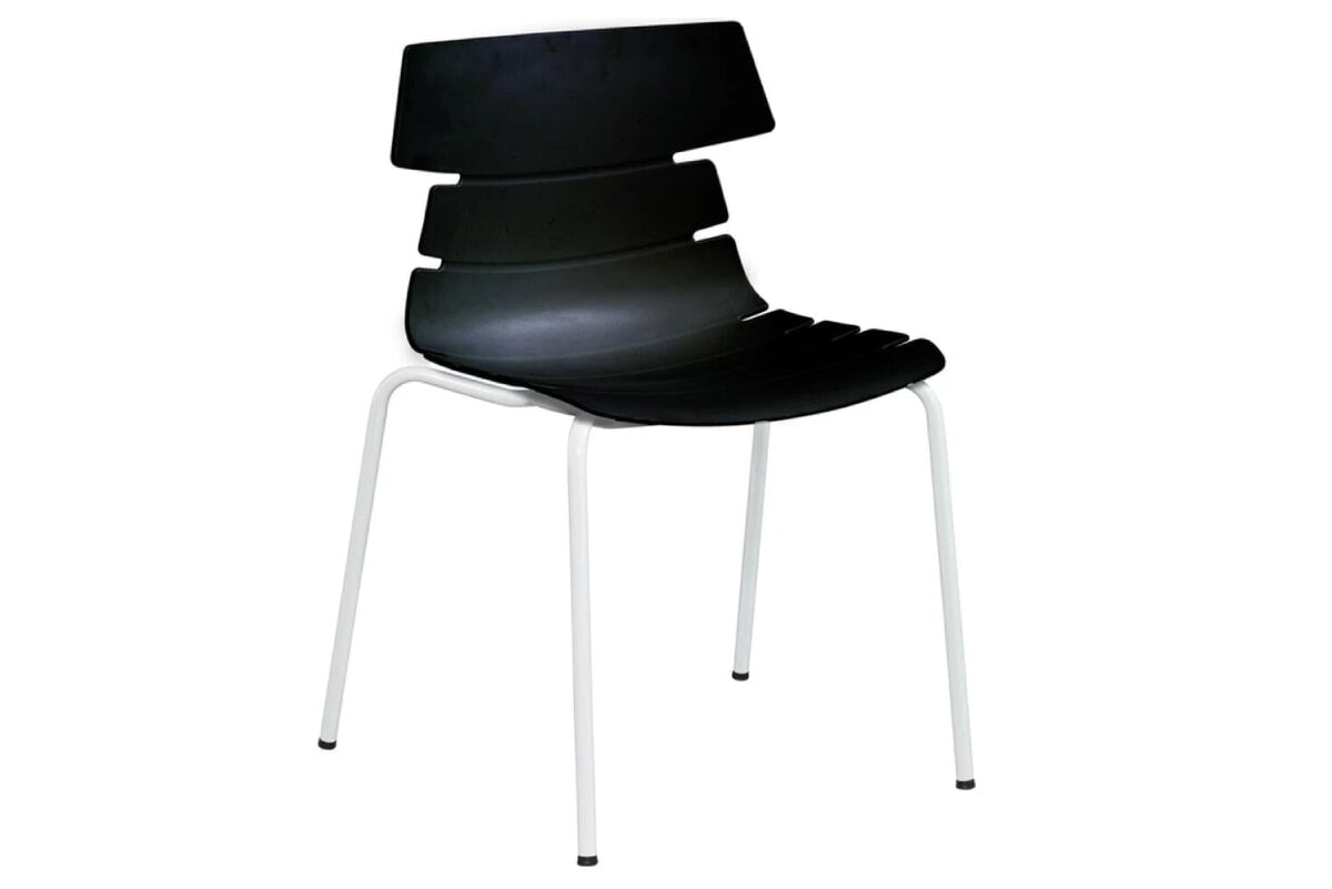 Wave Plastic Chair with 4-Leg Base - Lightweight Outdoor & Indoor Dining Chair for Patio, Garden, Kitchen, and Restaurant Use