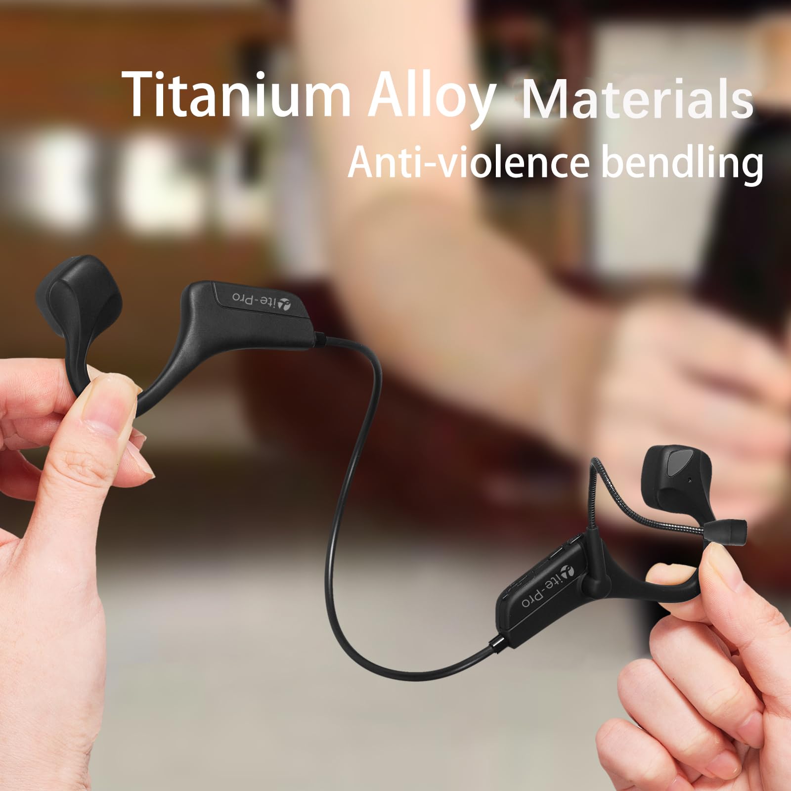 Wireless Bluetooth Headset with Microphone - Open Ear Noise Cancelling Headphones, Bluetooth 5.0 Multipoint Connectivity, Sweatproof for Workouts, Driving & Conference Calls | Perfect for Office, Gym & Online Meetings