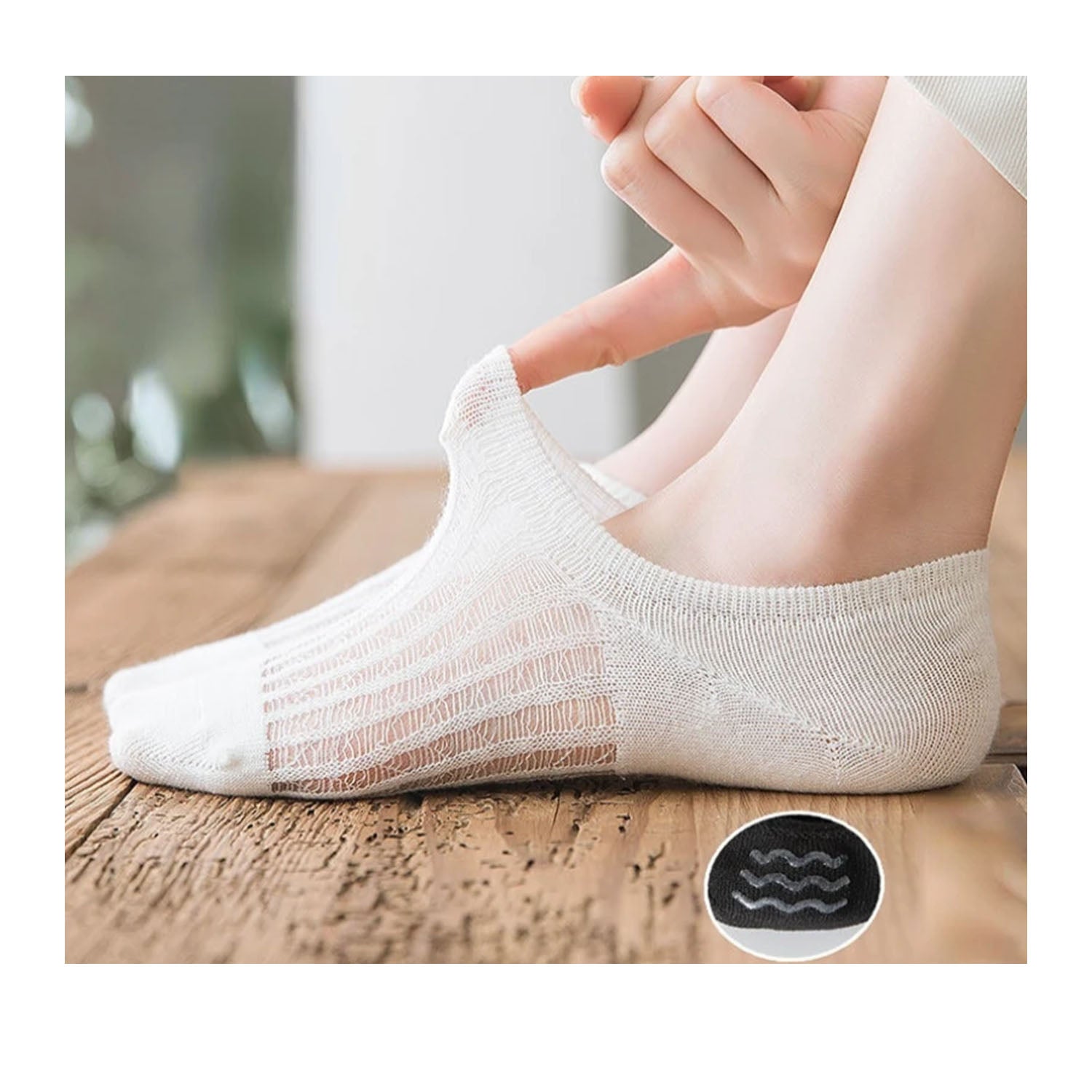 FLOOF Women's No Show Socks - Invisible Low Cut Liner Socks for Sneakers & Flats - Soft Breathable Cotton Blend - Perfect for Workouts, Running & Casual Wear (White)