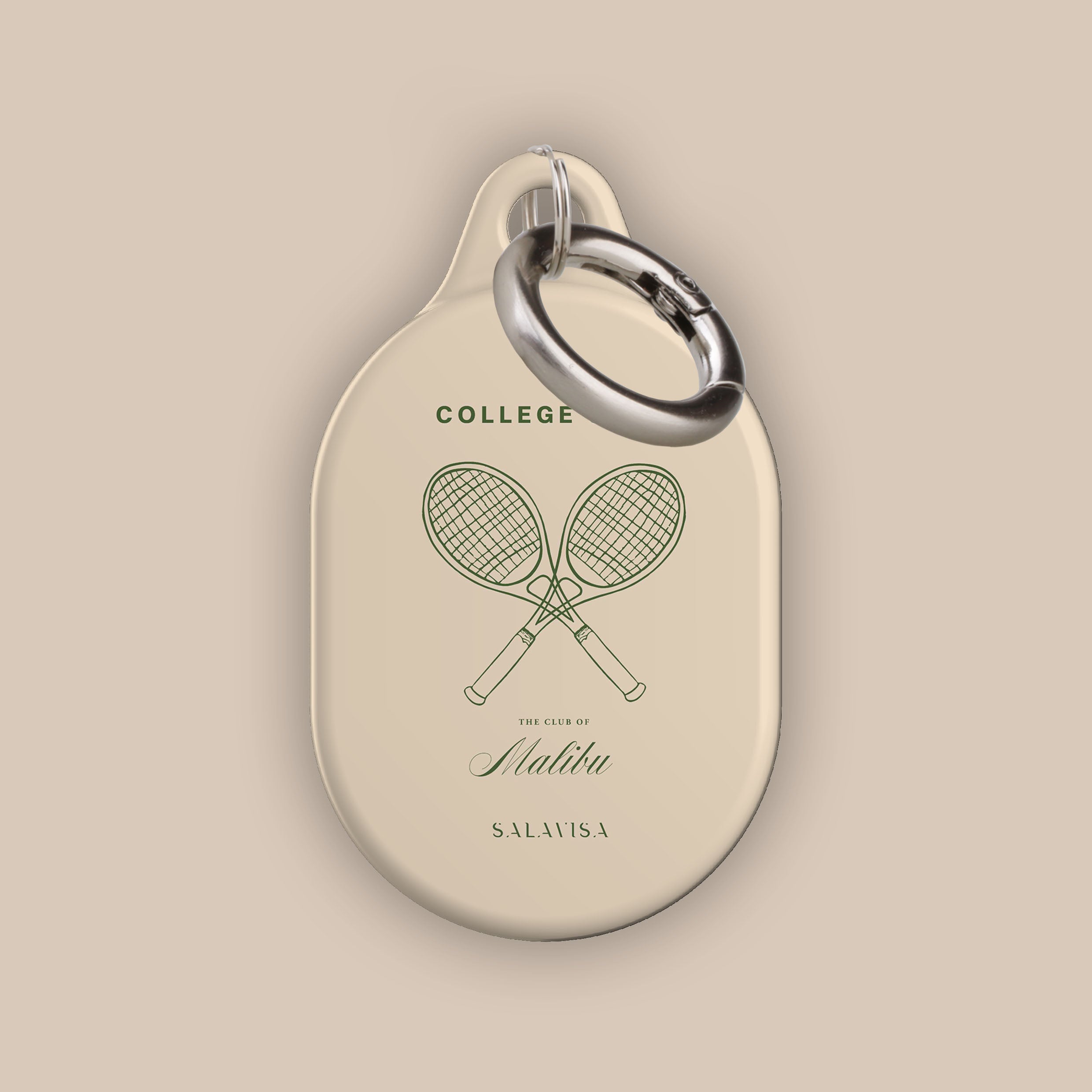 College Club Malibu AirTag Holder - Stylish & Durable Keychain for Apple AirTag - Perfect for Backpacks, Luggage & Keys Tracking