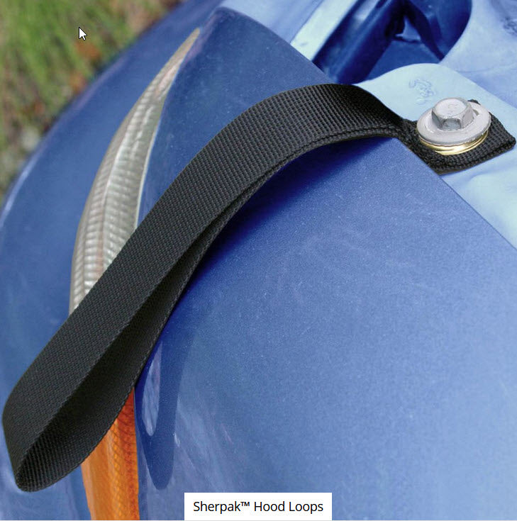 Seattle Sports Sherpak Hood Loops Tie Downs (Pair) - Heavy Duty Rope Loops for Kayak, Canoe & Outdoor Gear - Secure Storage & Transport Accessories for Camping, Boating & Water Sports