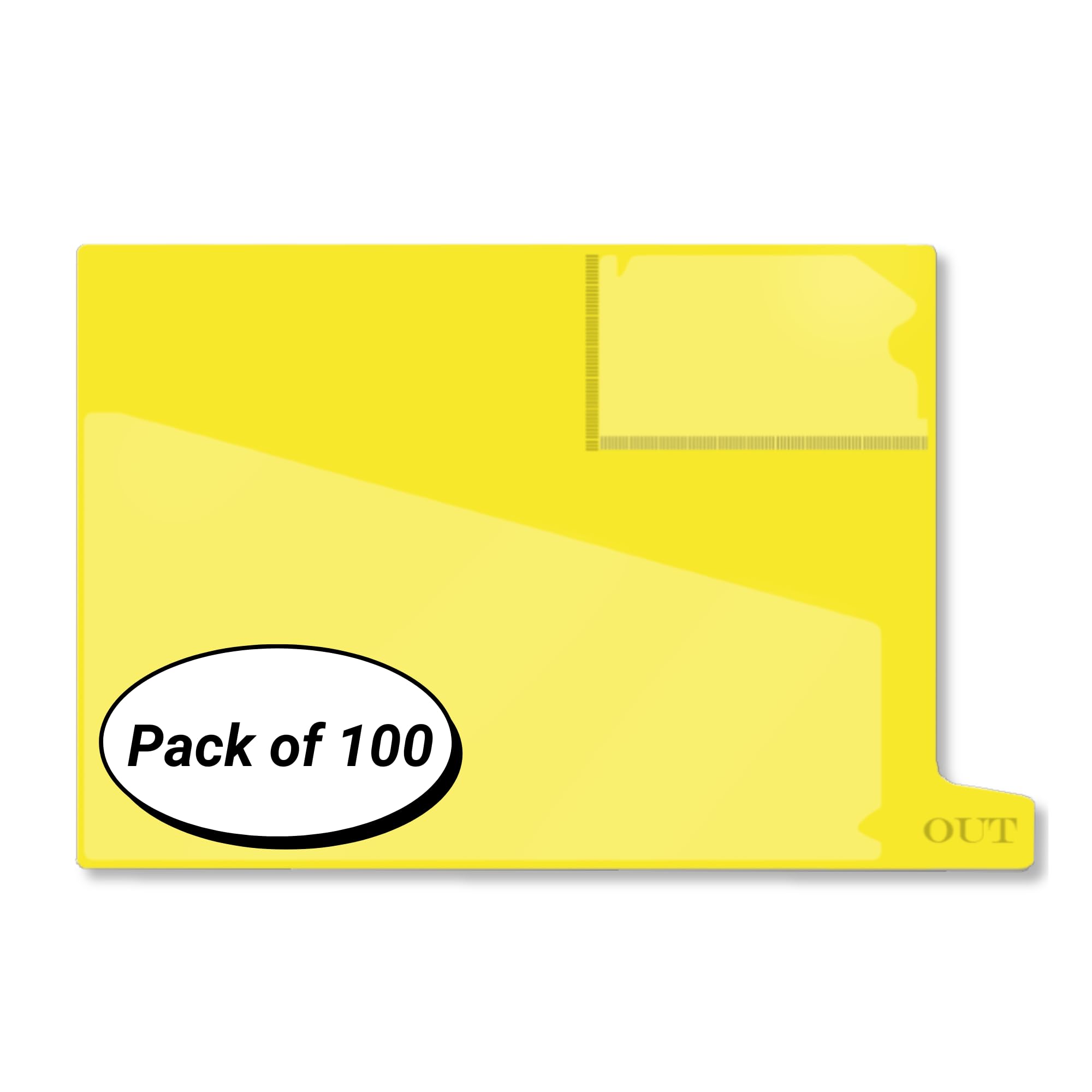 Doctor Stuff - Small Bottom Tab Vinyl Outguides with Diagonal Cut Front Pocket & Top Charge Out Slip Pocket | Letter Size 9