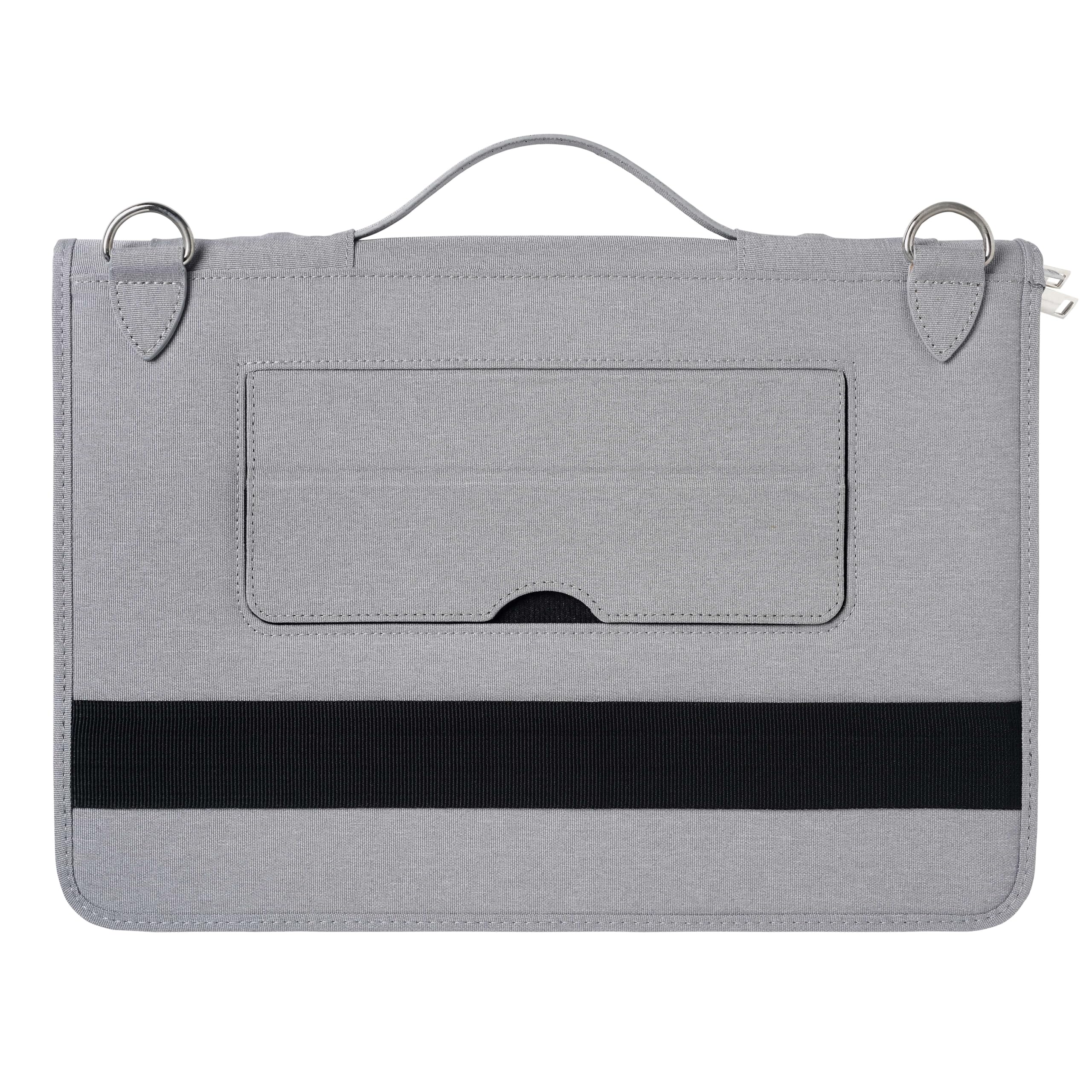 Broonel Grey Leather Laptop Messenger Bag for ASUS Zenbook Flip UX360UAK - Stylish & Durable Business Briefcase for Work, Travel & College
