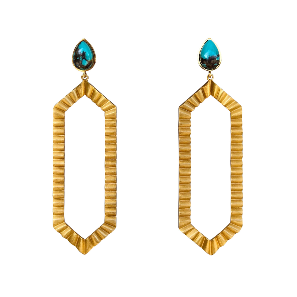 Strike Bold Statement Earrings - Turquoise Dangle Earrings for Women | Trendy Boho Jewelry for Parties, Weddings & Special Occasions
