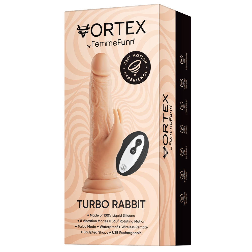 FemmeFunn Vortex Series 2.0 Wireless Turbo Rotating Rabbit Vibrator for Women - Powerful G-Spot & Clitoral Stimulation - Waterproof Rechargeable Adult Toy for Couples & Solo Play