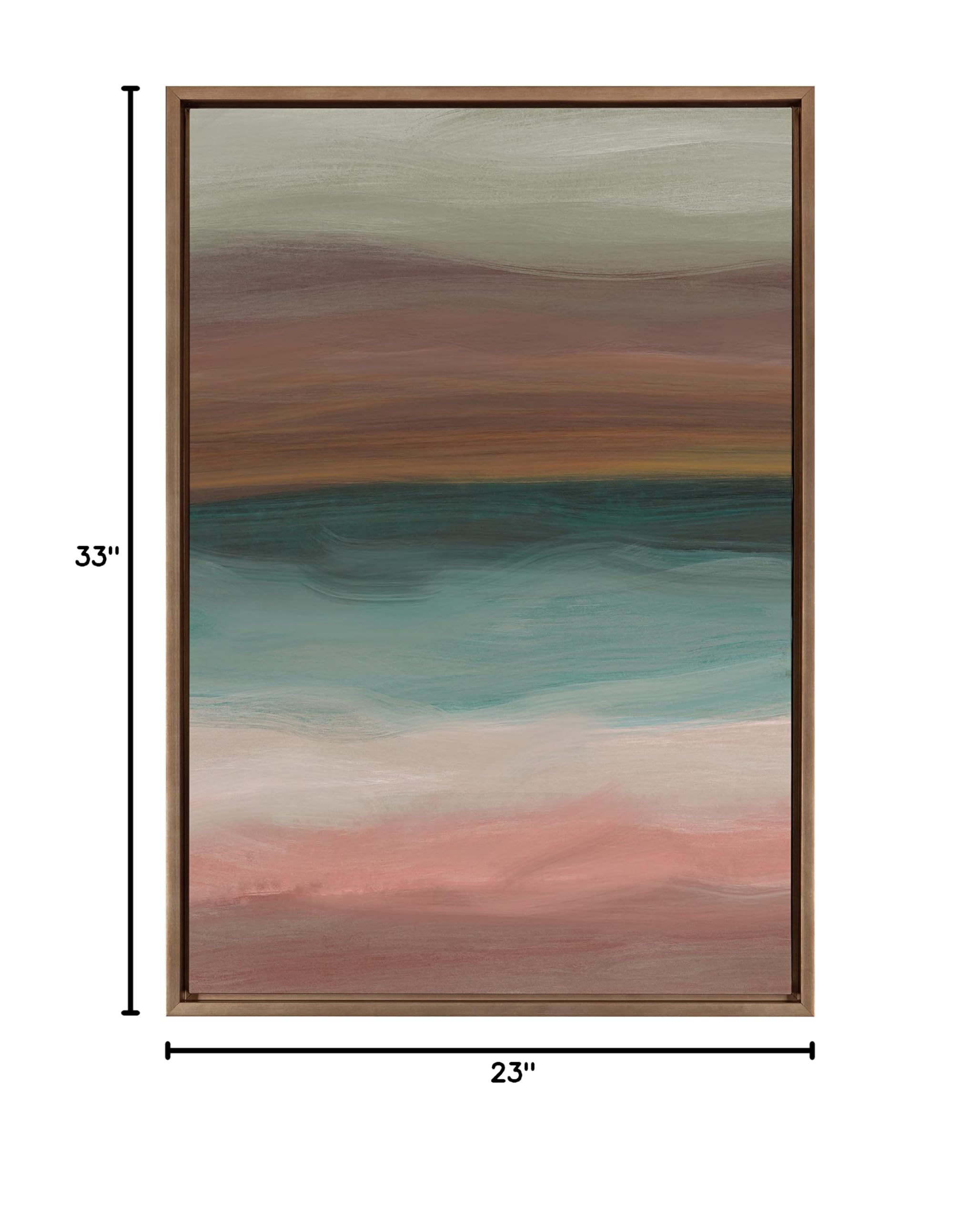 Kate & Laurel Sylvie Peace Framed Canvas Wall Art - 23x33 Inches Gold Abstract Print for Living Room, Bedroom & Office Decor | Calming Modern Artwork by Oris Eddu