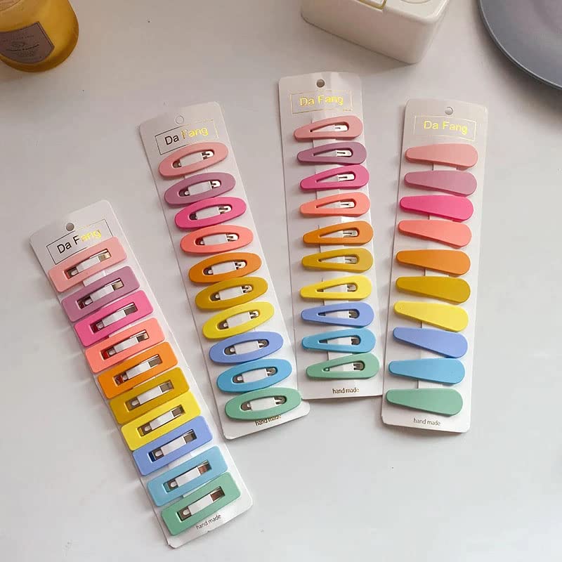 20Pcs Snap Hair Clips Set - 5cm Metal Barrettes for Baby, Children & Women - Candy Color Hair Accessories for Girls Styling - Perfect for School, Parties & Daily Hair Styling