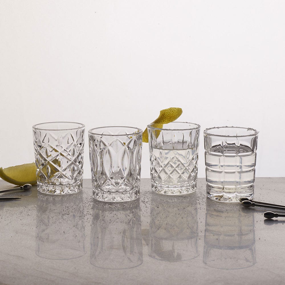 4-Piece Cordial Shot Glass Set - Elegant Liqueur & Whiskey Tasting Glasses for Home Bar, Parties & Gifts