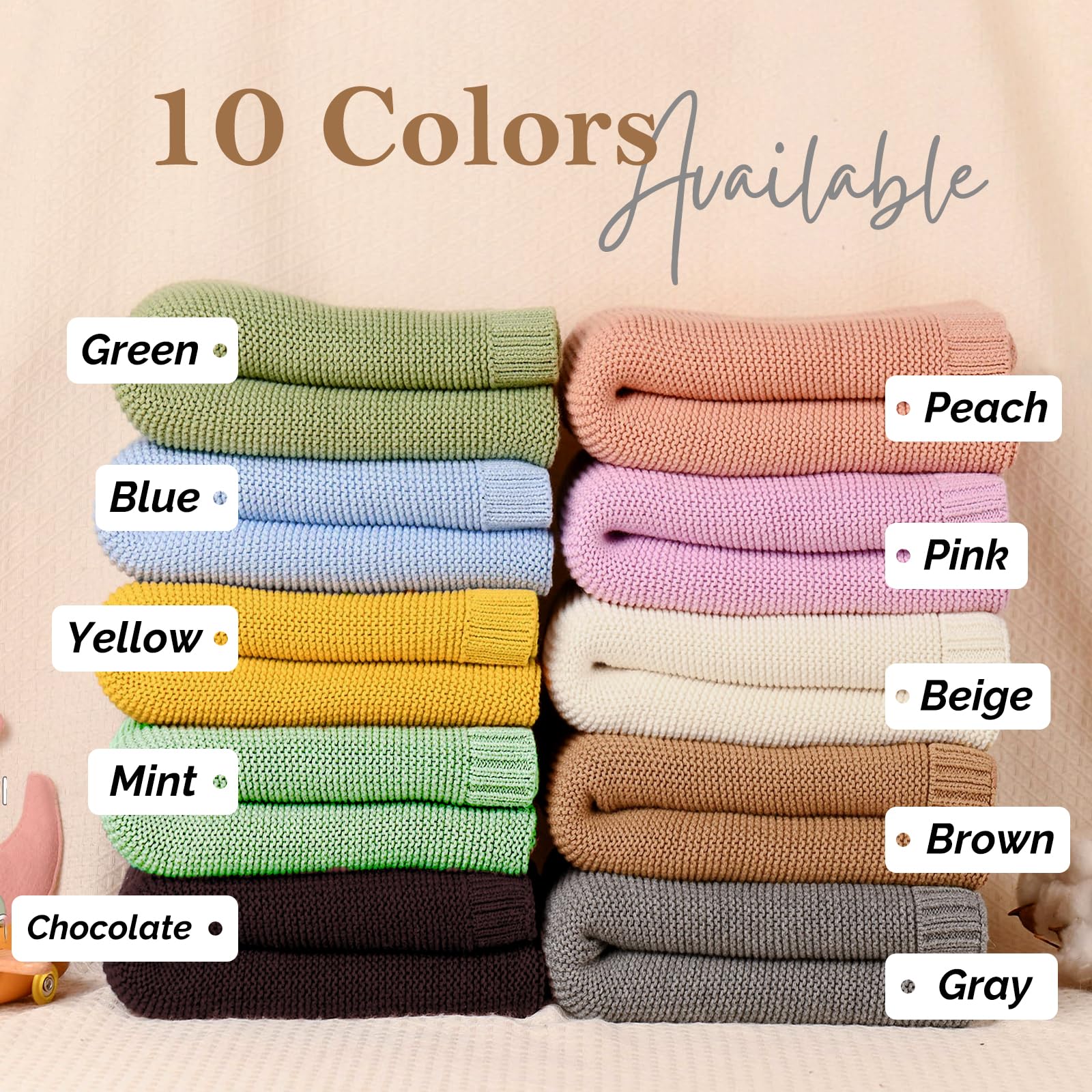 Personalized Baby Blanket with Embroidered Name - Custom Knit Nursery Blanket for Newborns, Boys & Girls - 42