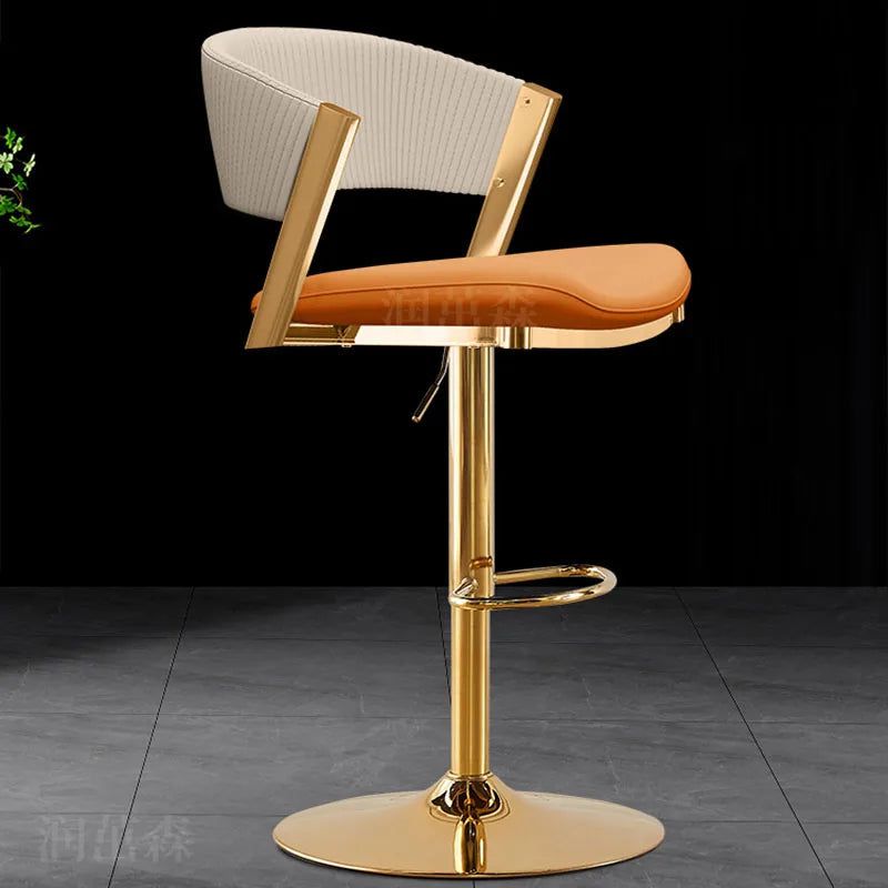 Narrow Bar Stools for Kitchen Counter - Adjustable Height Metal Bar Stools with Backrest, Modern Auxiliary Stools for Home, Bar, Cafe & Restaurant Use