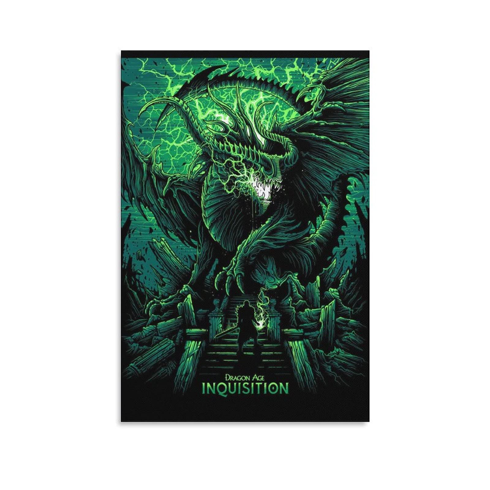 Dragon Age Inquisition Canvas Wall Art Print - 8x12 Inches (20x30cm) Fantasy Game Poster for Bedroom, Living Room & Office Decor - Perfect Gift for Gamers & Fantasy Lovers
