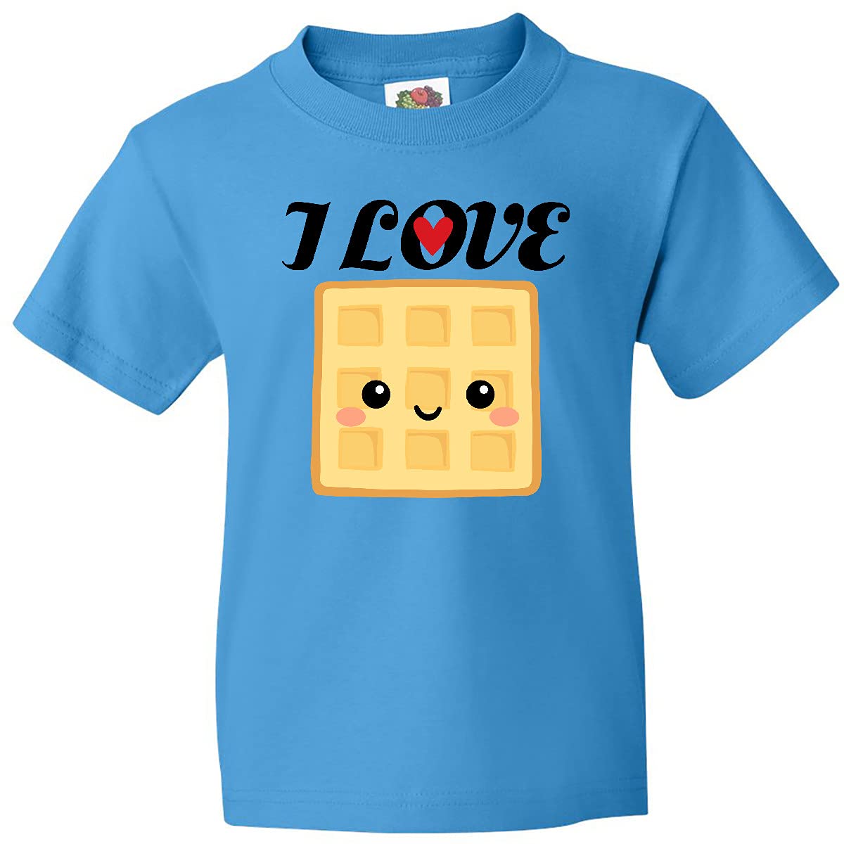 Inktastic Waffle Lover I Love Waffles Youth T-Shirt - Cute Breakfast Themed Graphic Tee for Kids - Perfect for School, Weekend Outfits & Family Breakfast Days