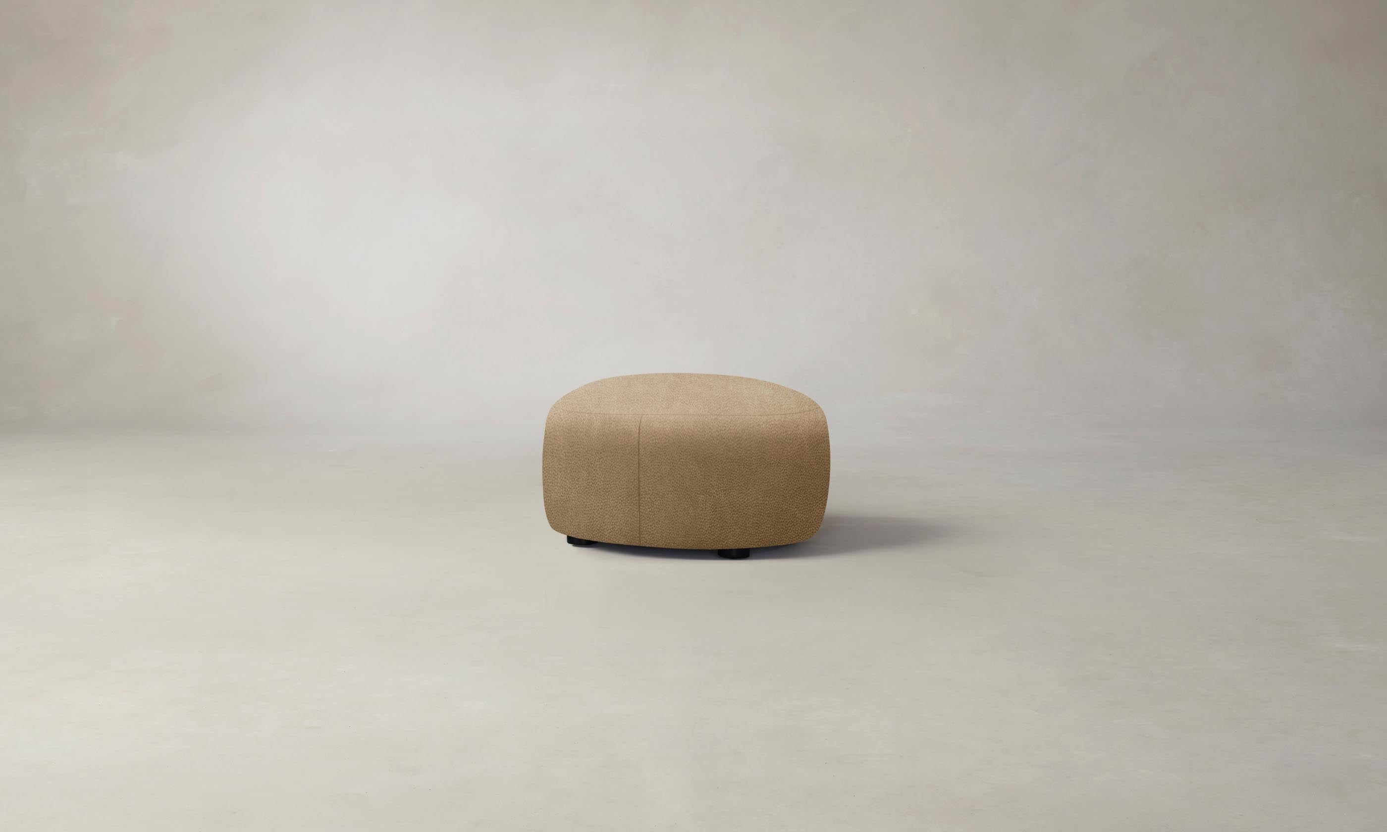 Premium Tuscan Leather Chelsea Ottoman in Camel - Stylish Footrest & Storage Bench for Living Room, Bedroom, or Office