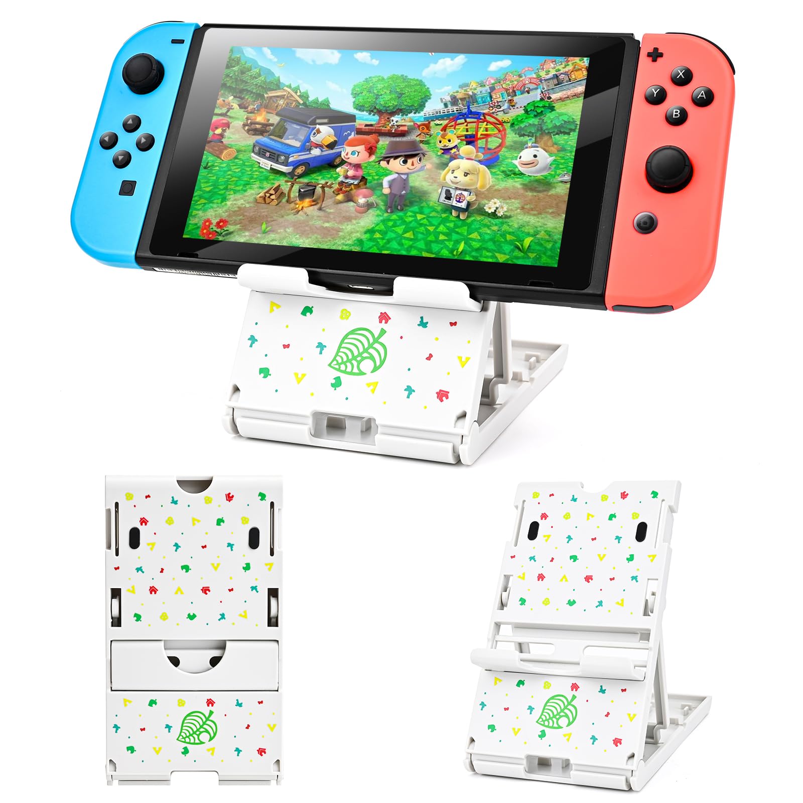 DLseego Adjustable & Portable Playstand for Nintendo Switch/Switch Lite/Switch OLED - Foldable Holder with Playing Card Slot & Non-Slip Base - Perfect for Gaming on the Go, Travel, and Multiplayer Sessions