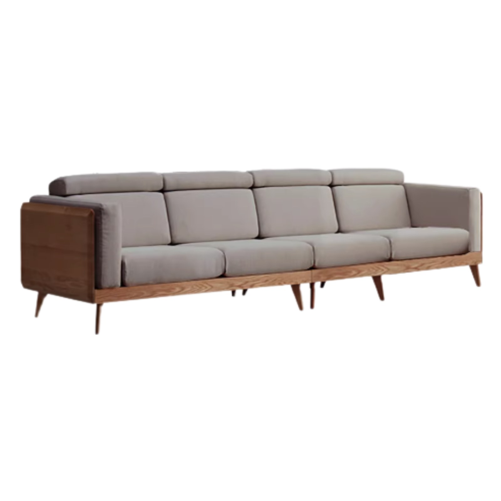 134x36x33 inch / 340x92x83cm / walnut color gray color / Ash four-seater sofa