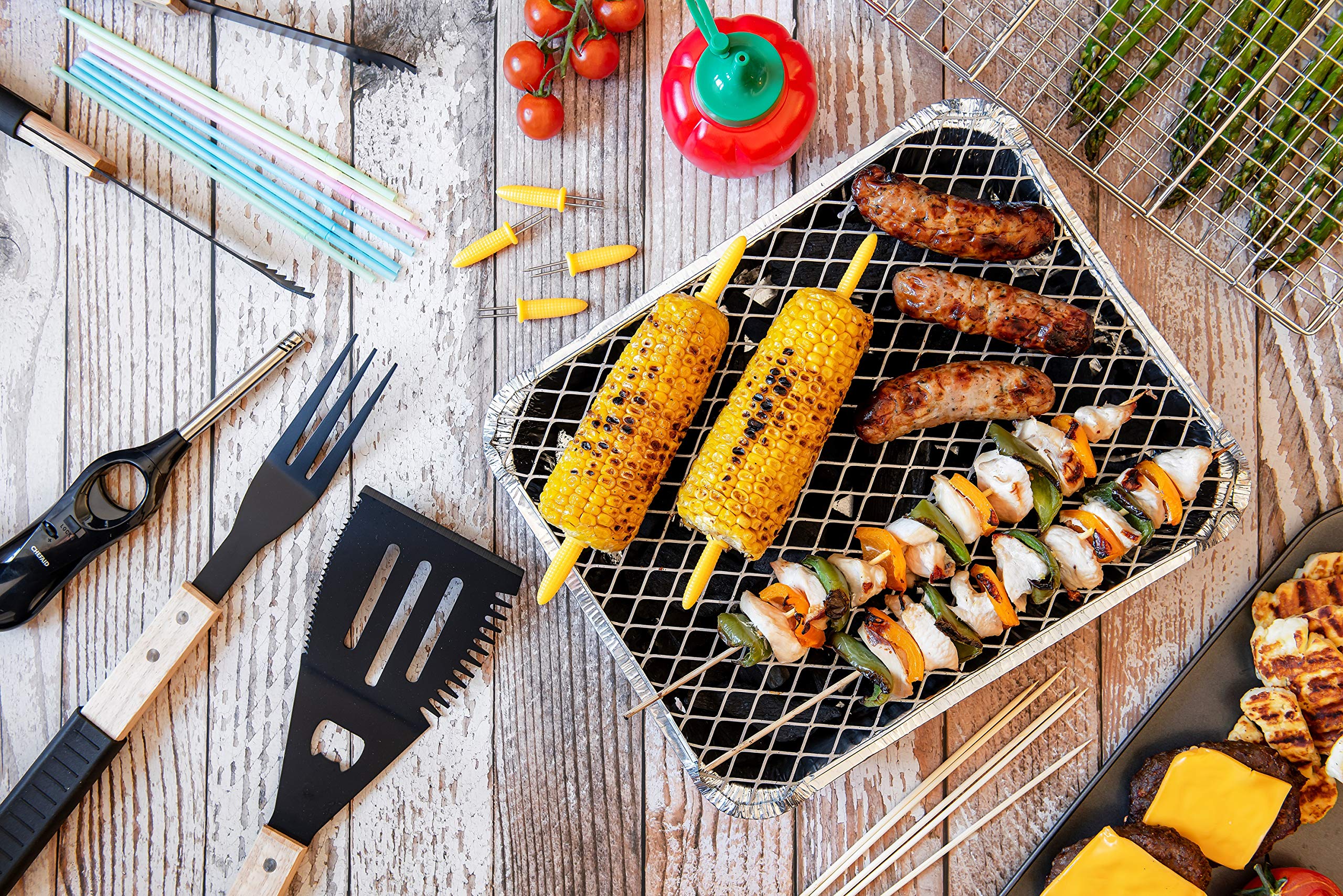 Stainless Steel Corn Cob Forks - Pack of 12 Skewer Style Corn Holders for BBQ, Grilling & Parties | Perfect for Summer Cookouts, Picnics & Buffet Dining