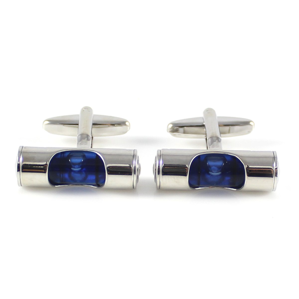 Rhodium Plated Classic Cylinder Cufflinks Set with Gift Box - Perfect for Weddings, Business Meetings & Formal Events