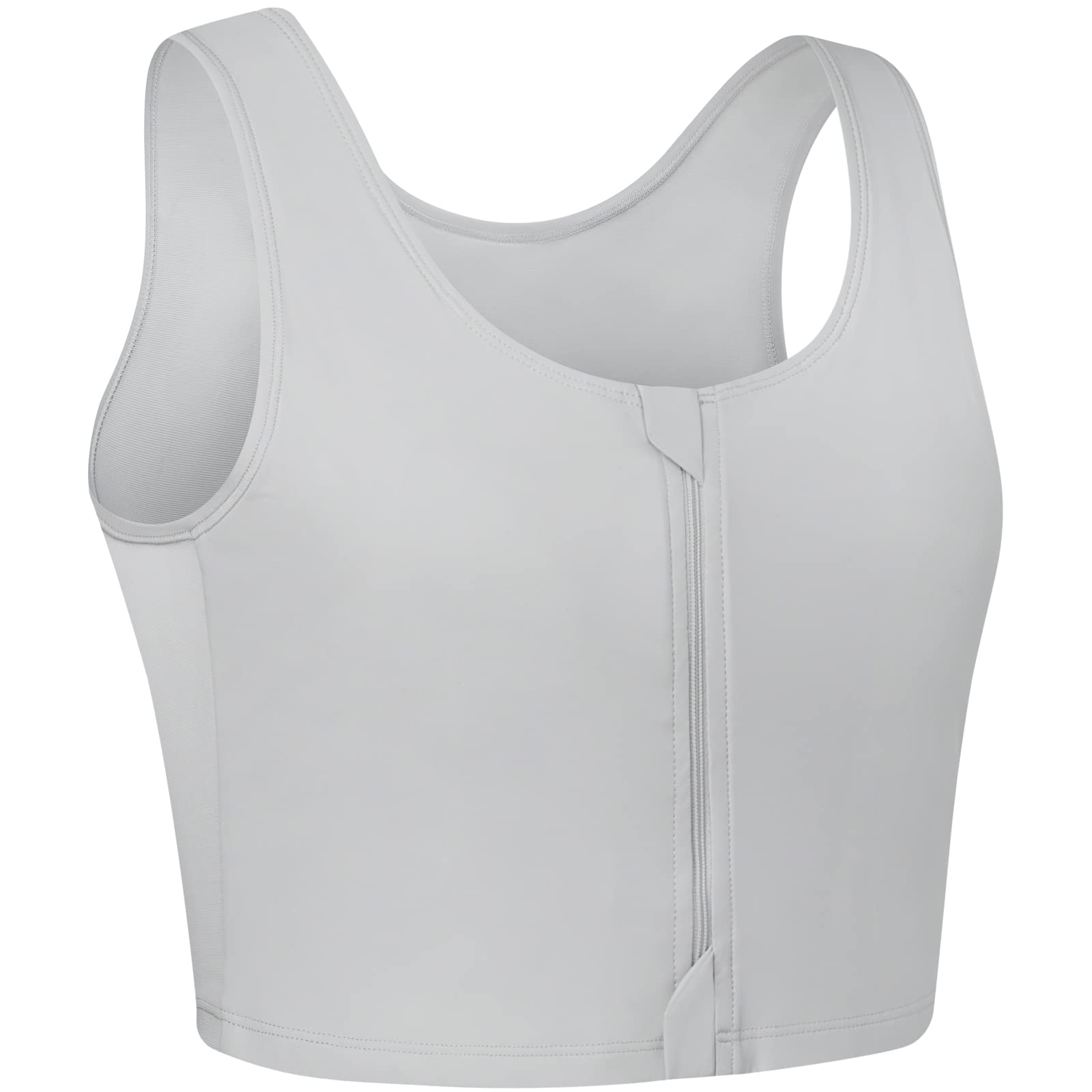 FTM Chest Binder for Transgender Men - Breathable Zip Up Half Binder - Perfect for Binding, Workouts, and Everyday Comfort