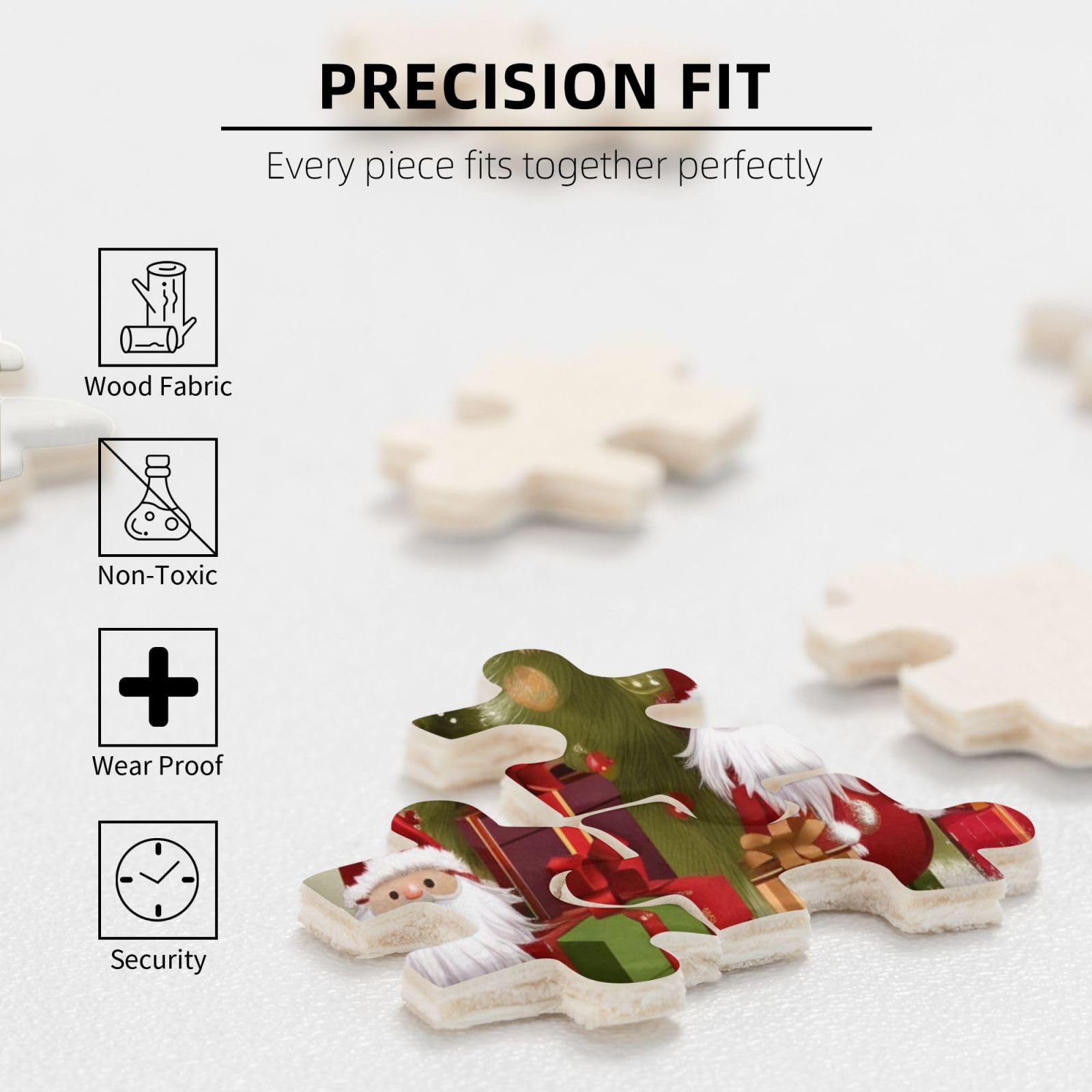 500-Piece Merry Christmas Jigsaw Puzzle - Personalized Wooden Photo Puzzle for Adults & Families - Classic 20.4