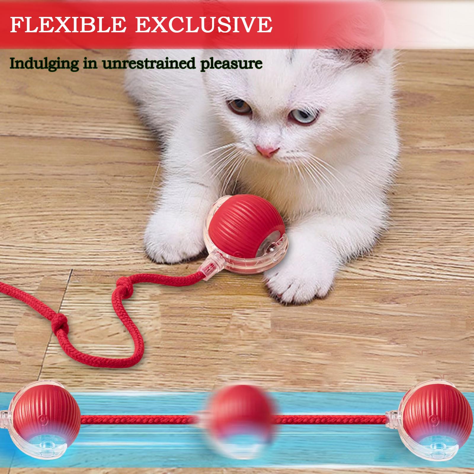 Interactive Cat & Dog Toy - Automatic Rolling Ball with Electric Dodge Feature - Red Interactive Pet Toy for Playtime & Exercise - Perfect for Indoor & Outdoor Fun